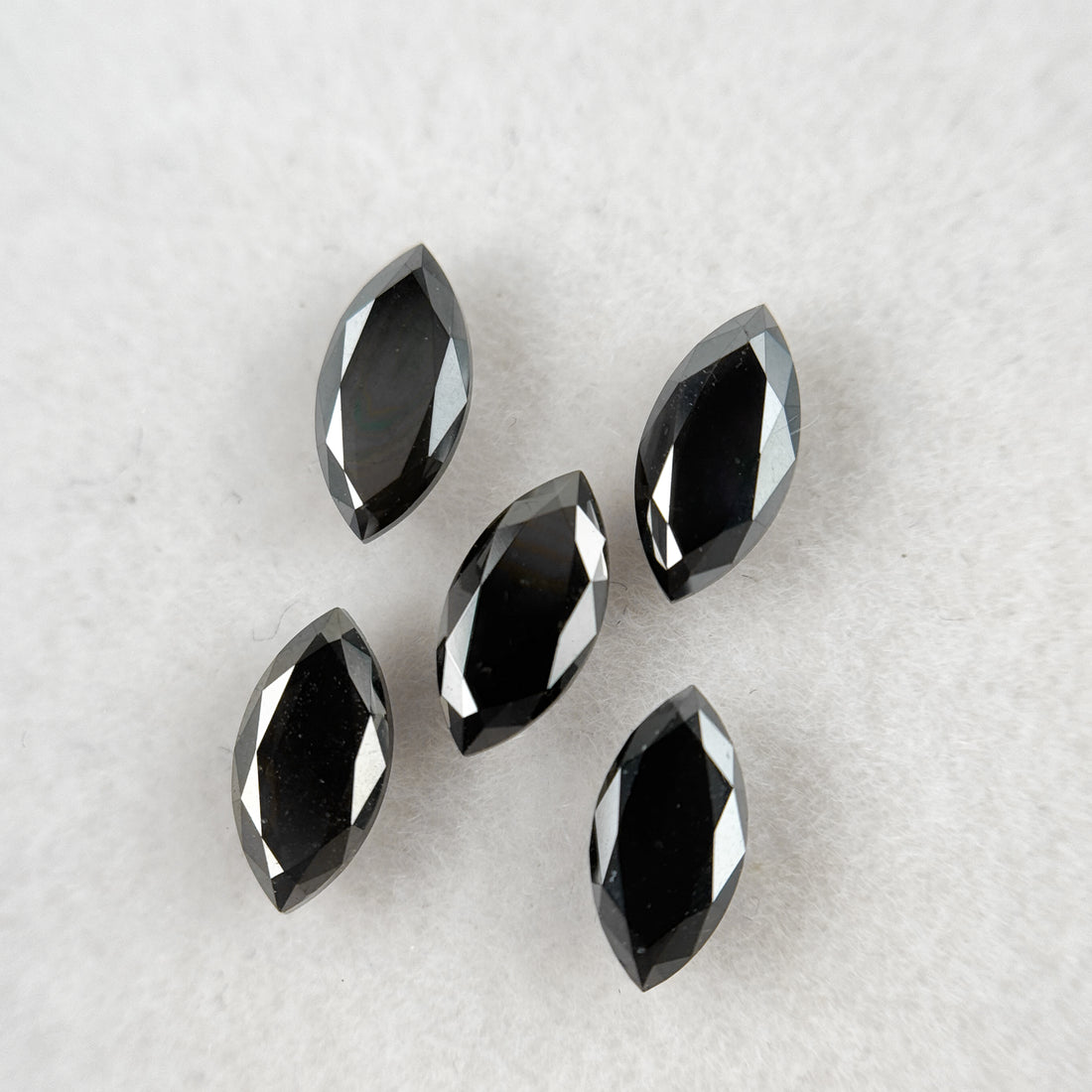 7 MM Marquise Rose Cut Black Natural Fancy Diamond