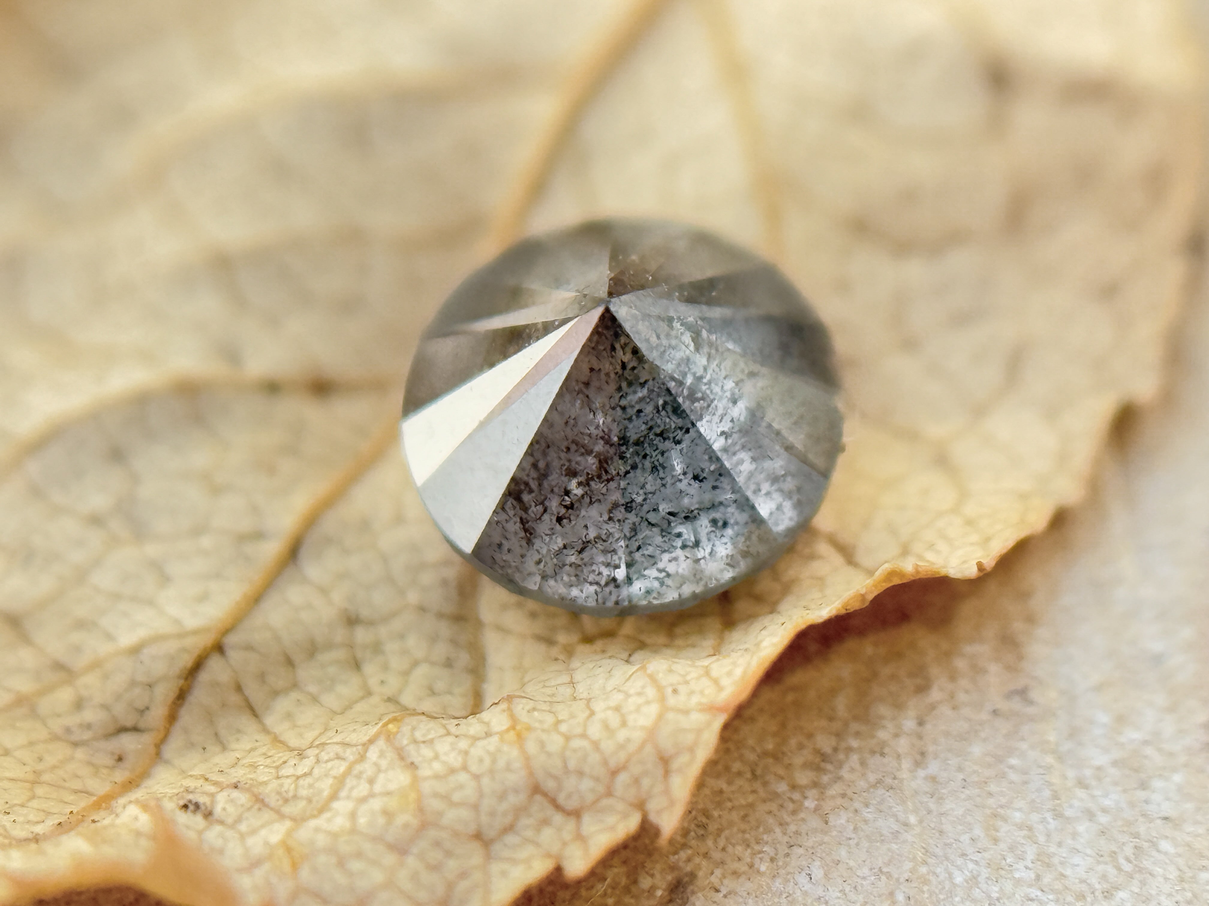 0.67 Ct Round Brilliant Cut Grey Natural Salt and Pepper Diamond
