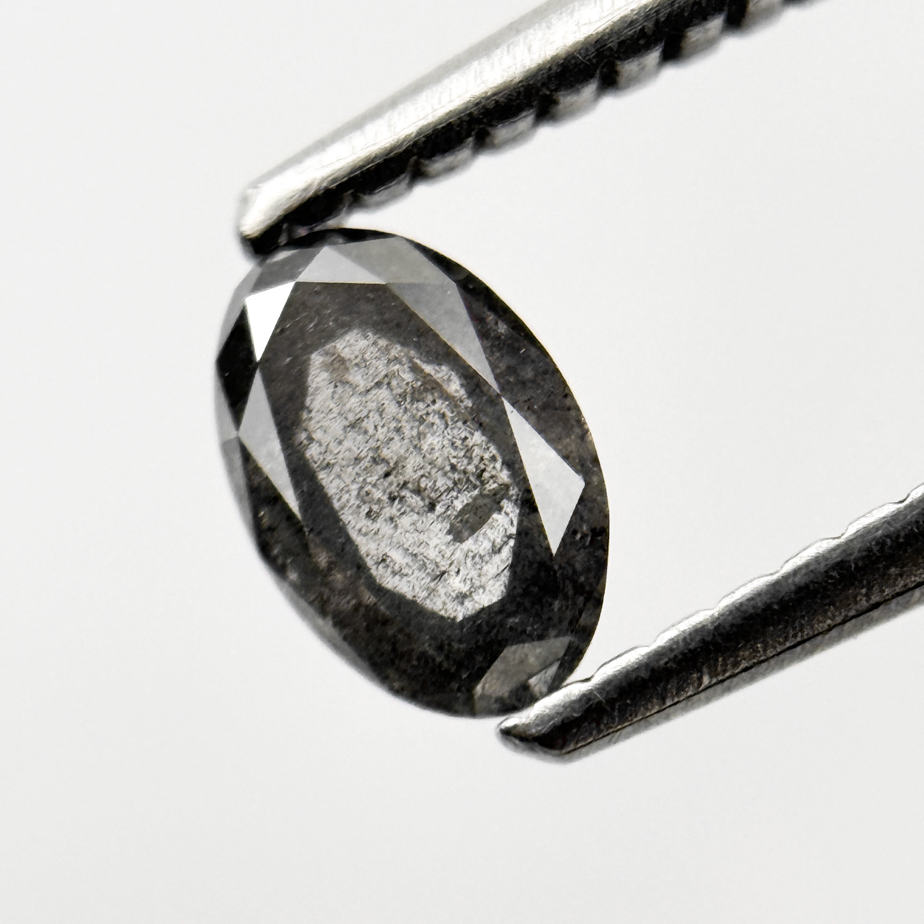 0.36 Ct Oval Rose Cut Grey Natural Galaxy Diamond