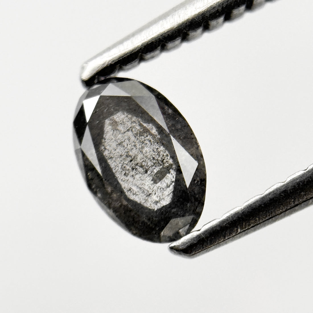 0.36 Ct Oval Rose Cut Grey Natural Galaxy Diamond