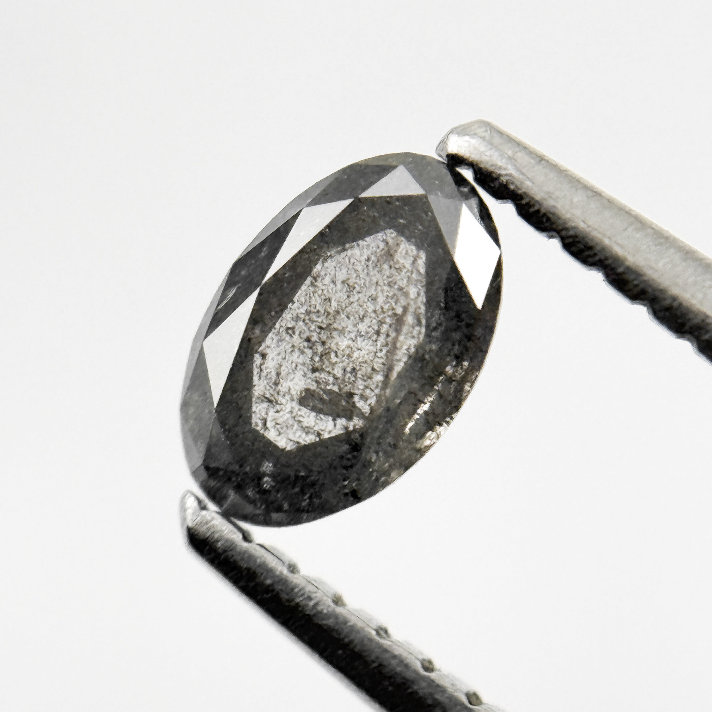 0.36 Ct Oval Rose Cut Grey Natural Galaxy Diamond