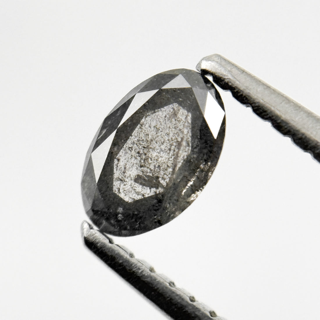 0.36 Ct Oval Rose Cut Grey Natural Galaxy Diamond