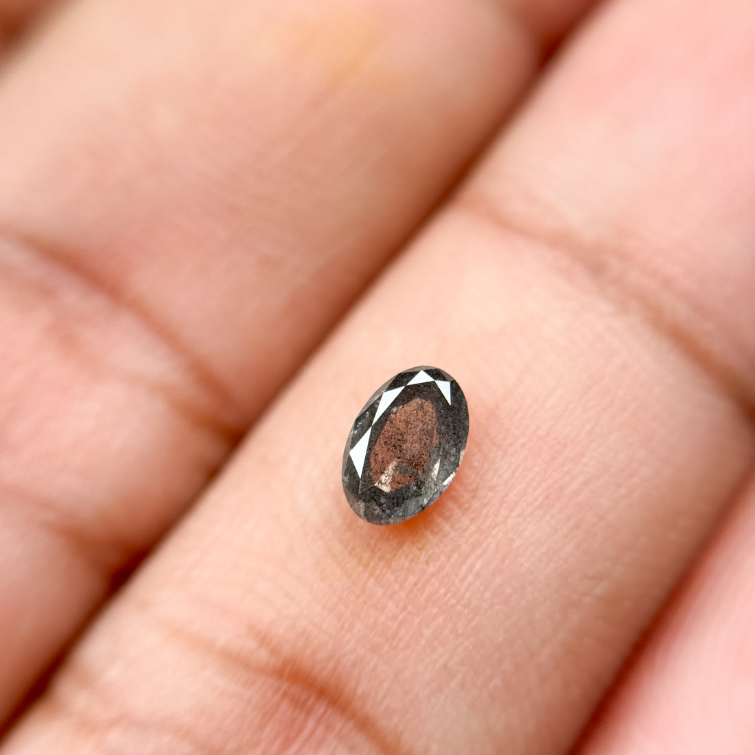 0.36 Ct Oval Rose Cut Grey Natural Galaxy Diamond