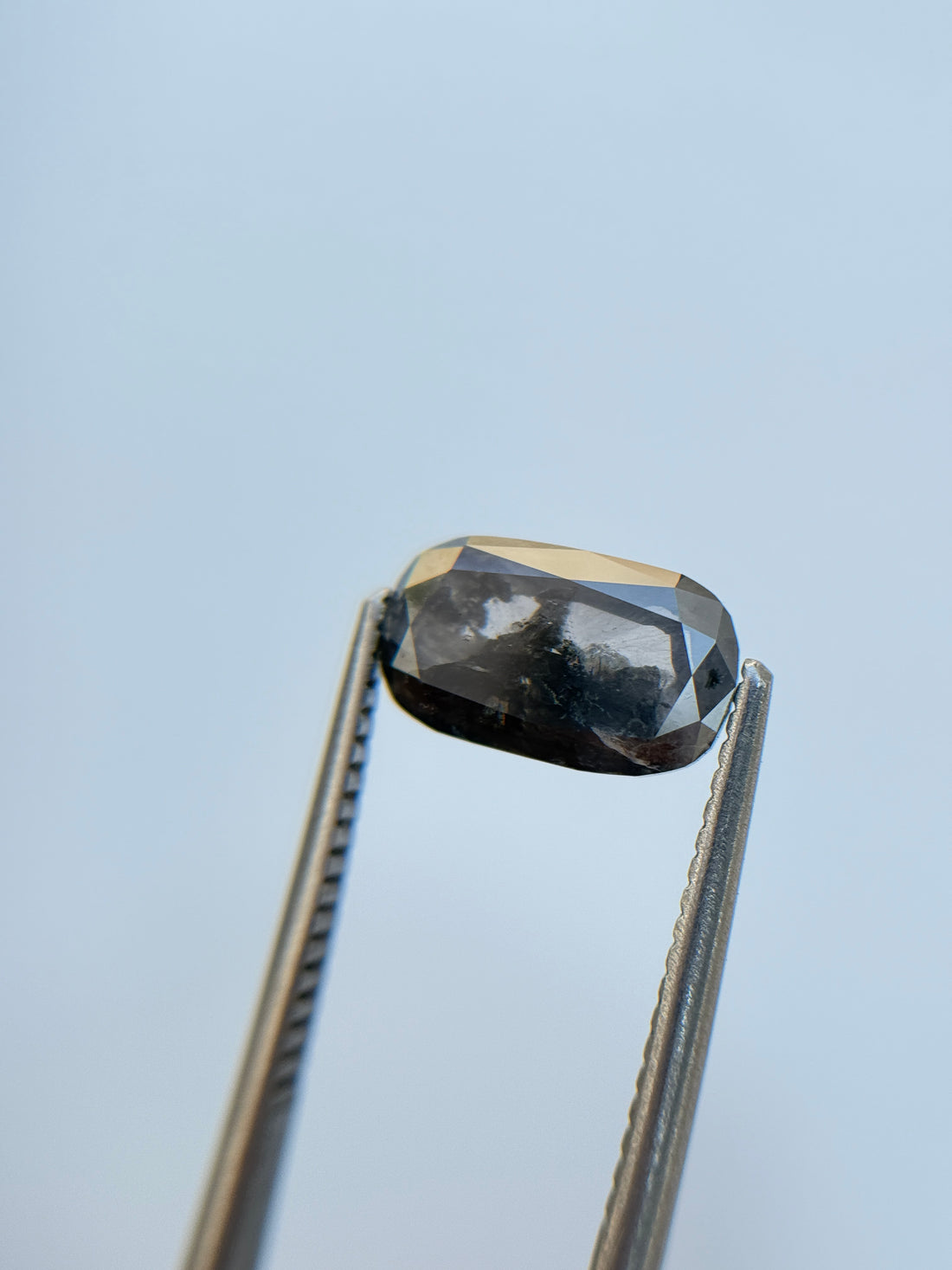 1.87 Ct Oval Rose Cut Grey Natural Salt and Pepper Diamond