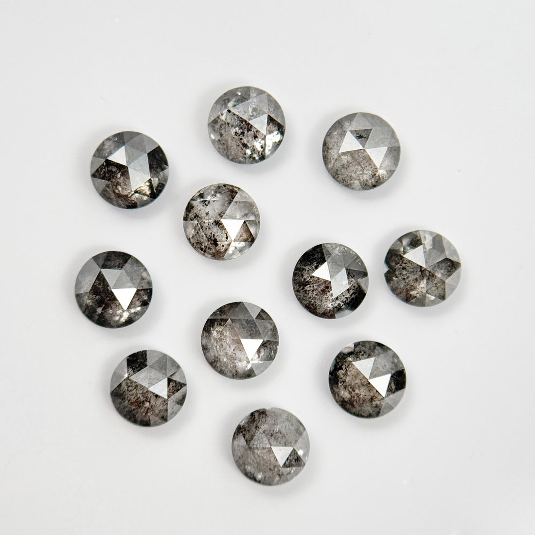 0.78 Ct Round Rose Cut Grey Natural Galaxy Diamond