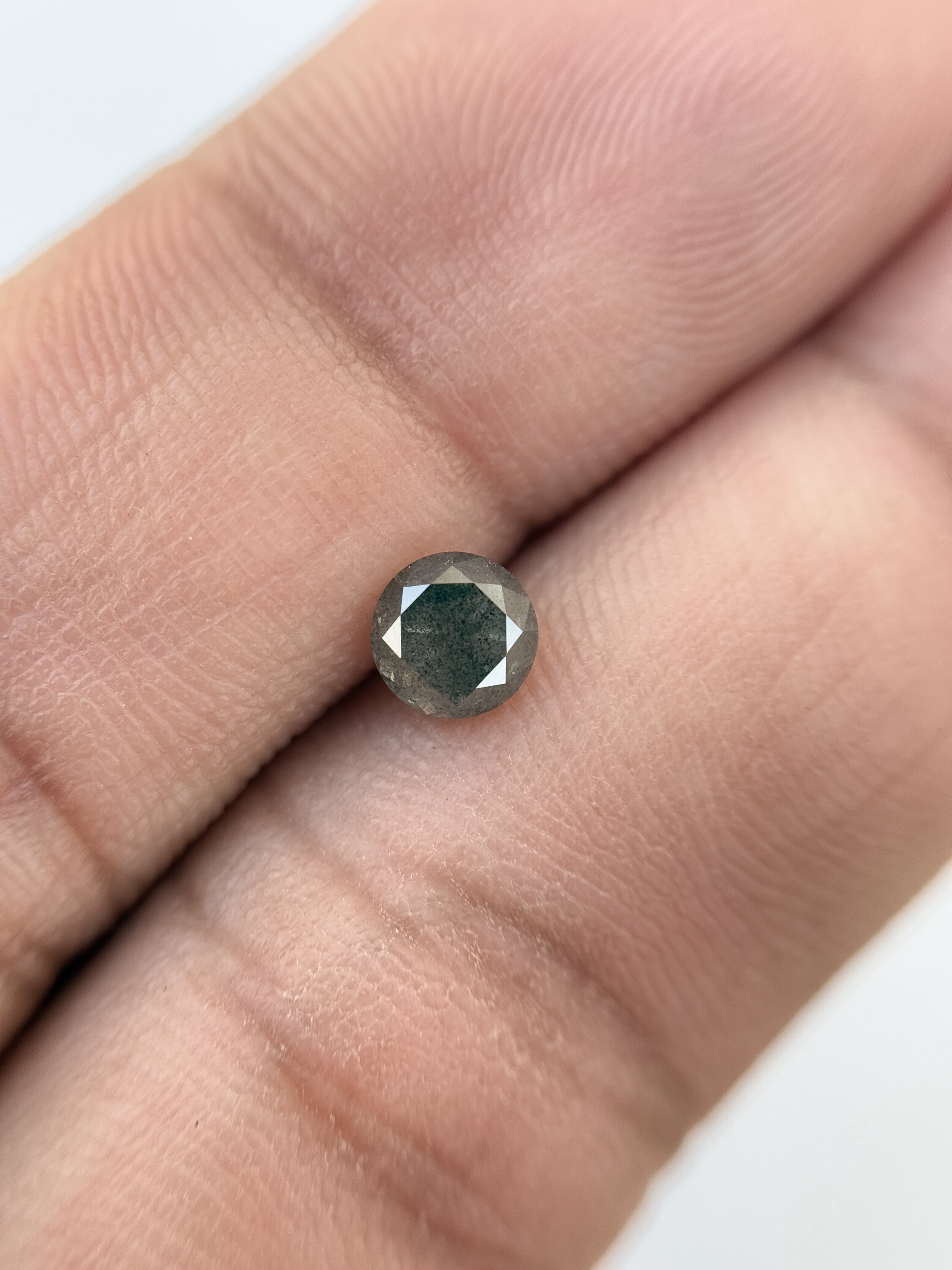 0.67 Ct Round Brilliant Cut Grey Natural Salt and Pepper Diamond