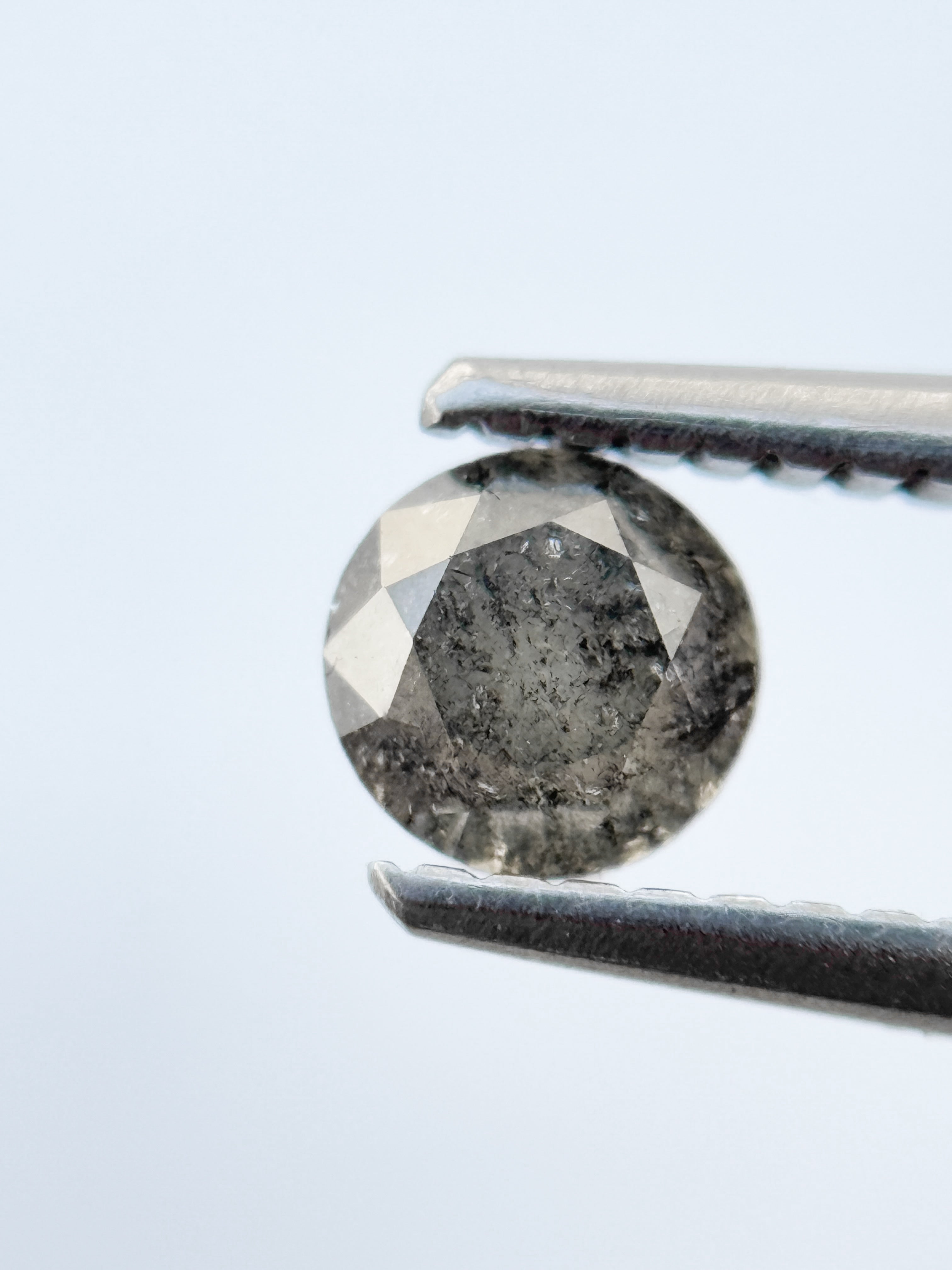 0.50 Ct Round Brilliant Cut Grey Natural Galaxy Diamond