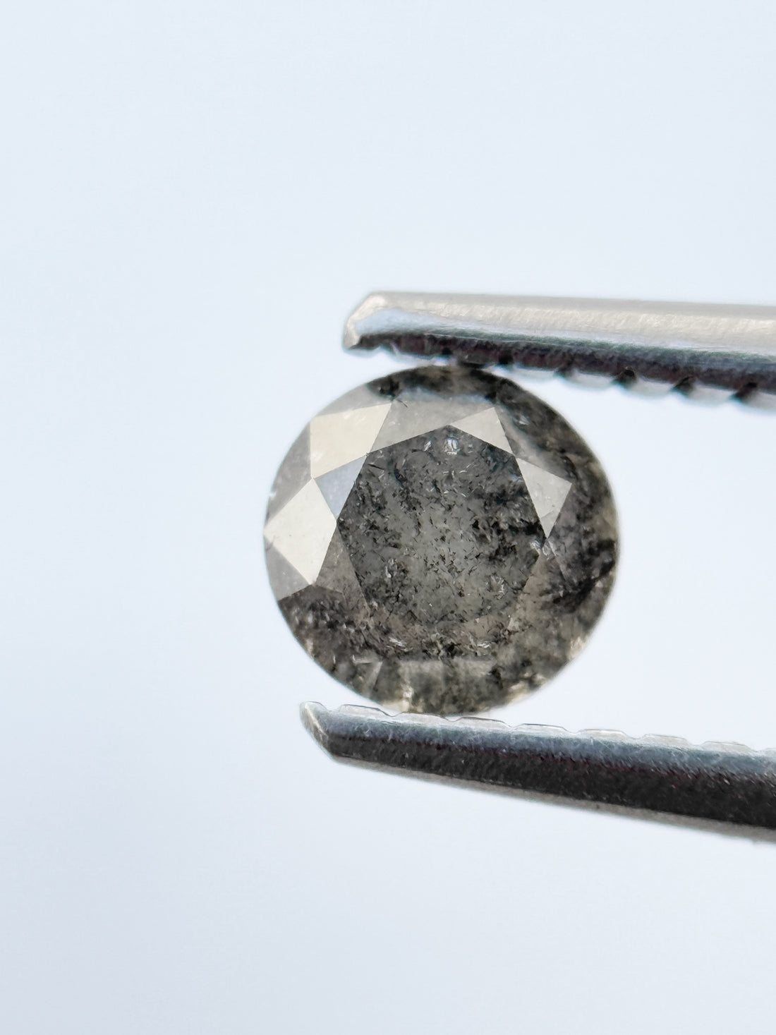 0.50 Ct Round Brilliant Cut Grey Natural Galaxy Diamond