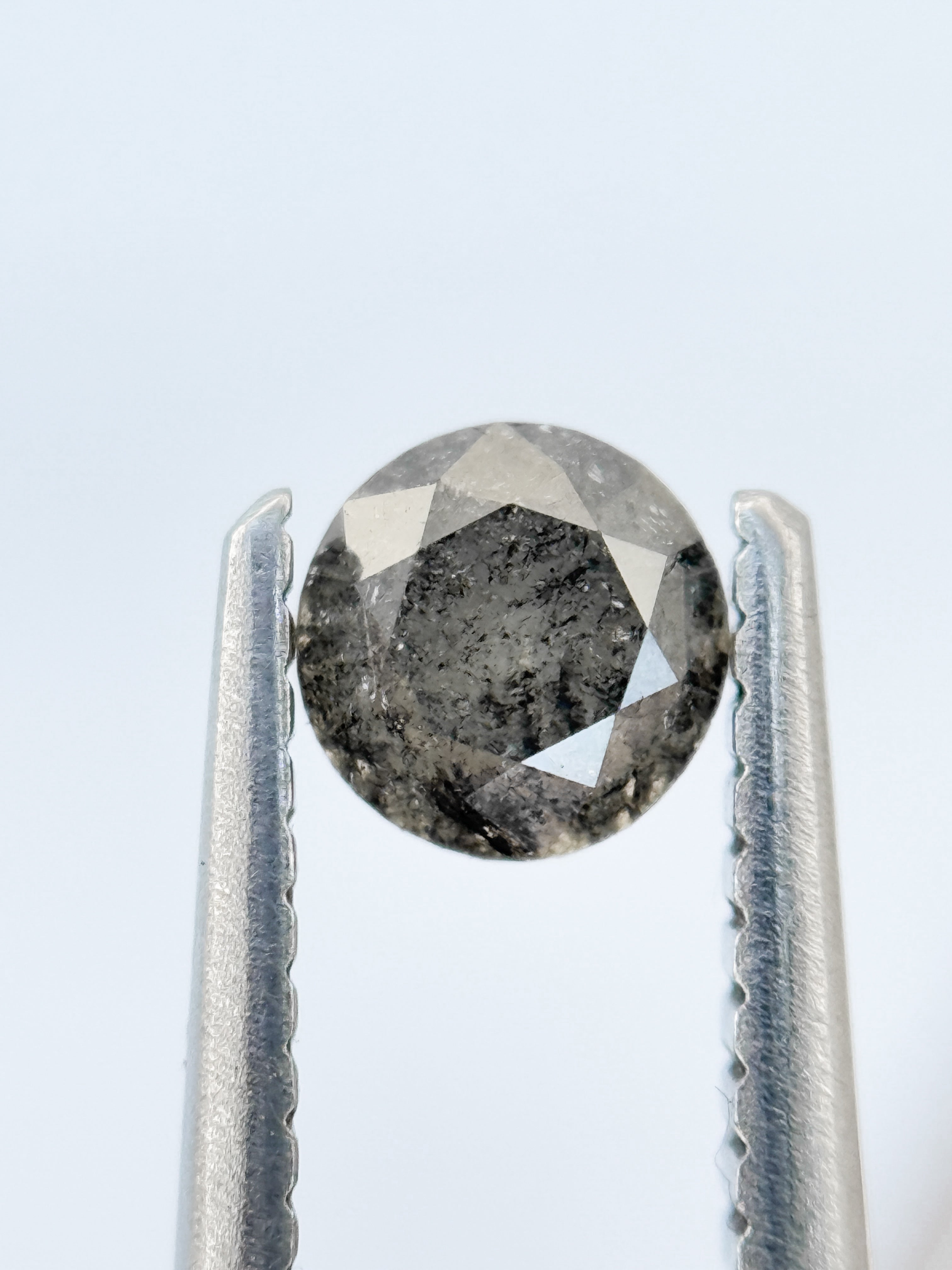 0.50 Ct Round Brilliant Cut Grey Natural Galaxy Diamond
