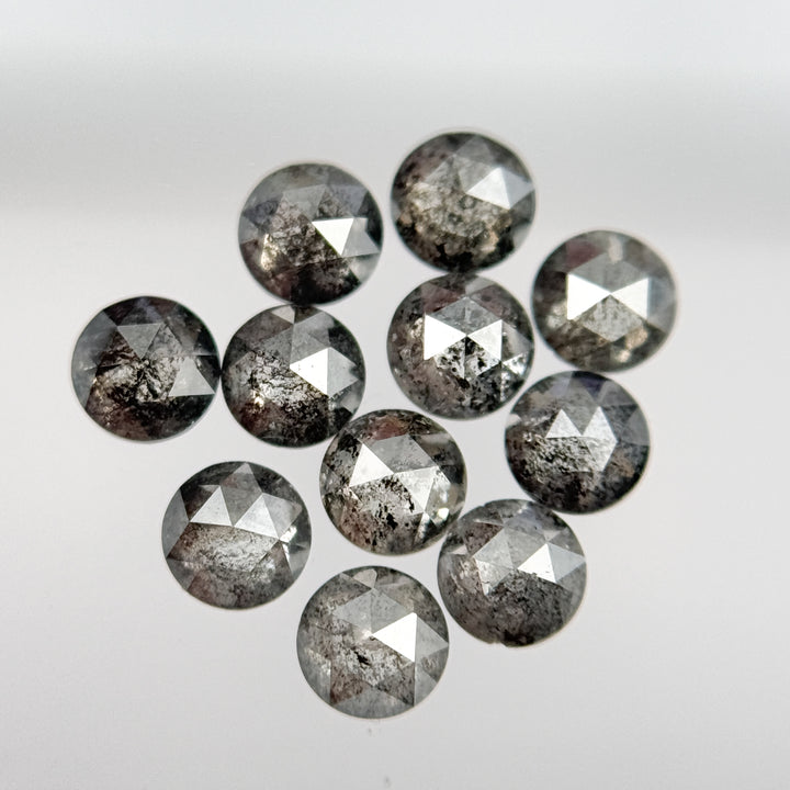 0.78 Ct Round Rose Cut Grey Natural Galaxy Diamond
