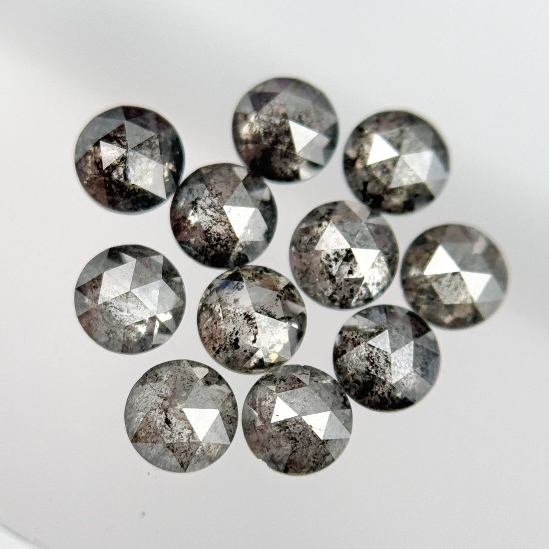 0.78 Ct Round Rose Cut Grey Natural Galaxy Diamond