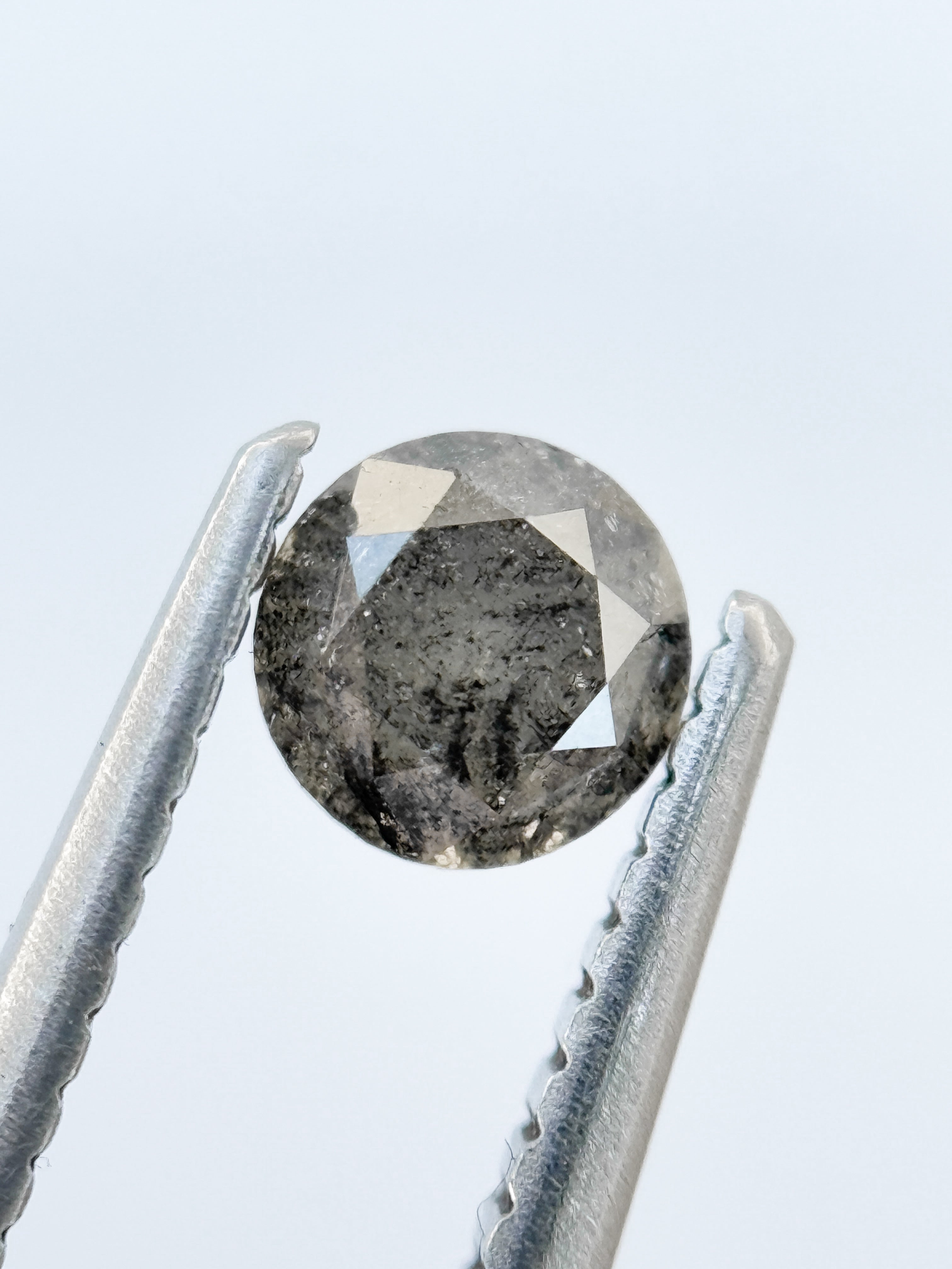 0.50 Ct Round Brilliant Cut Grey Natural Galaxy Diamond