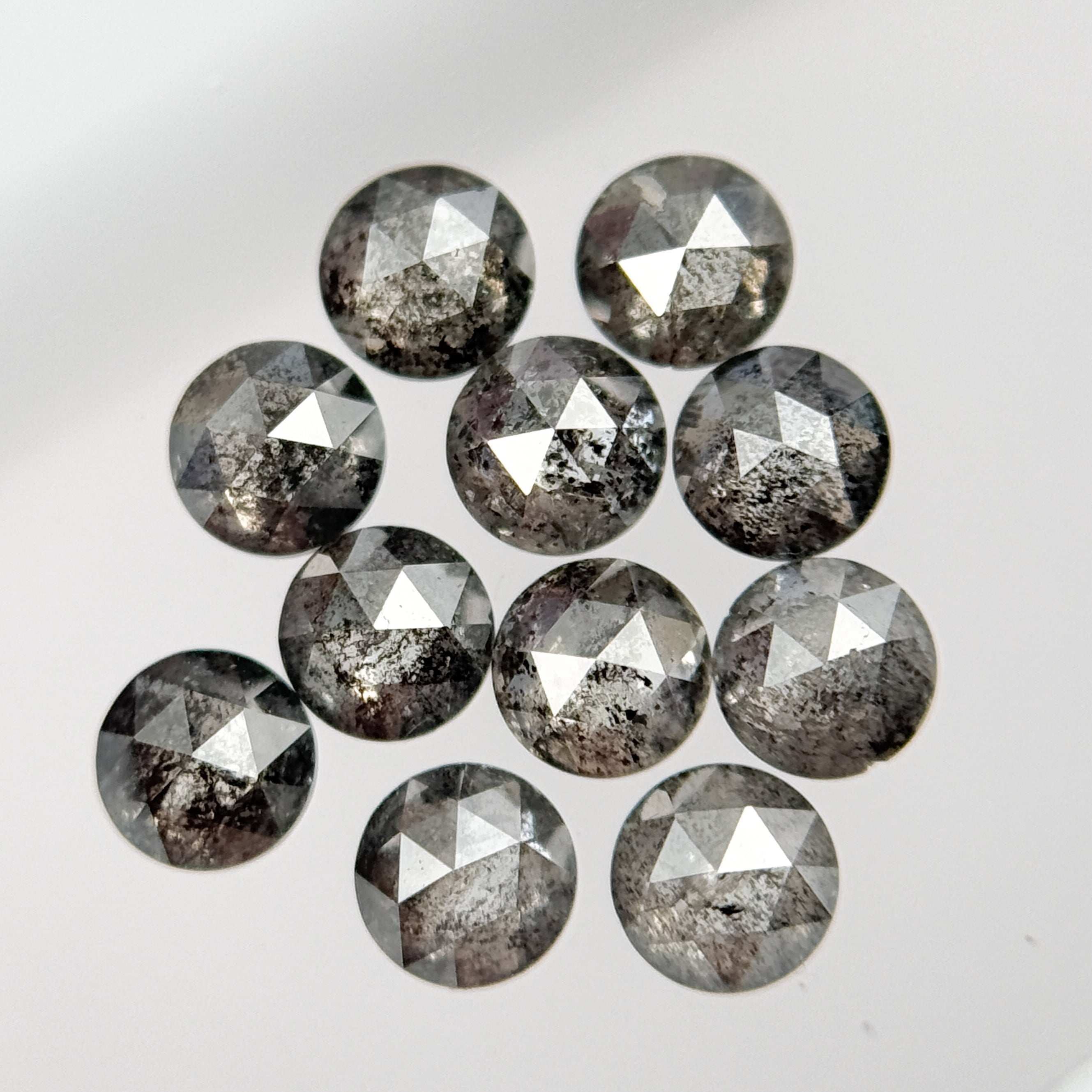 0.78 Ct Round Rose Cut Grey Natural Galaxy Diamond