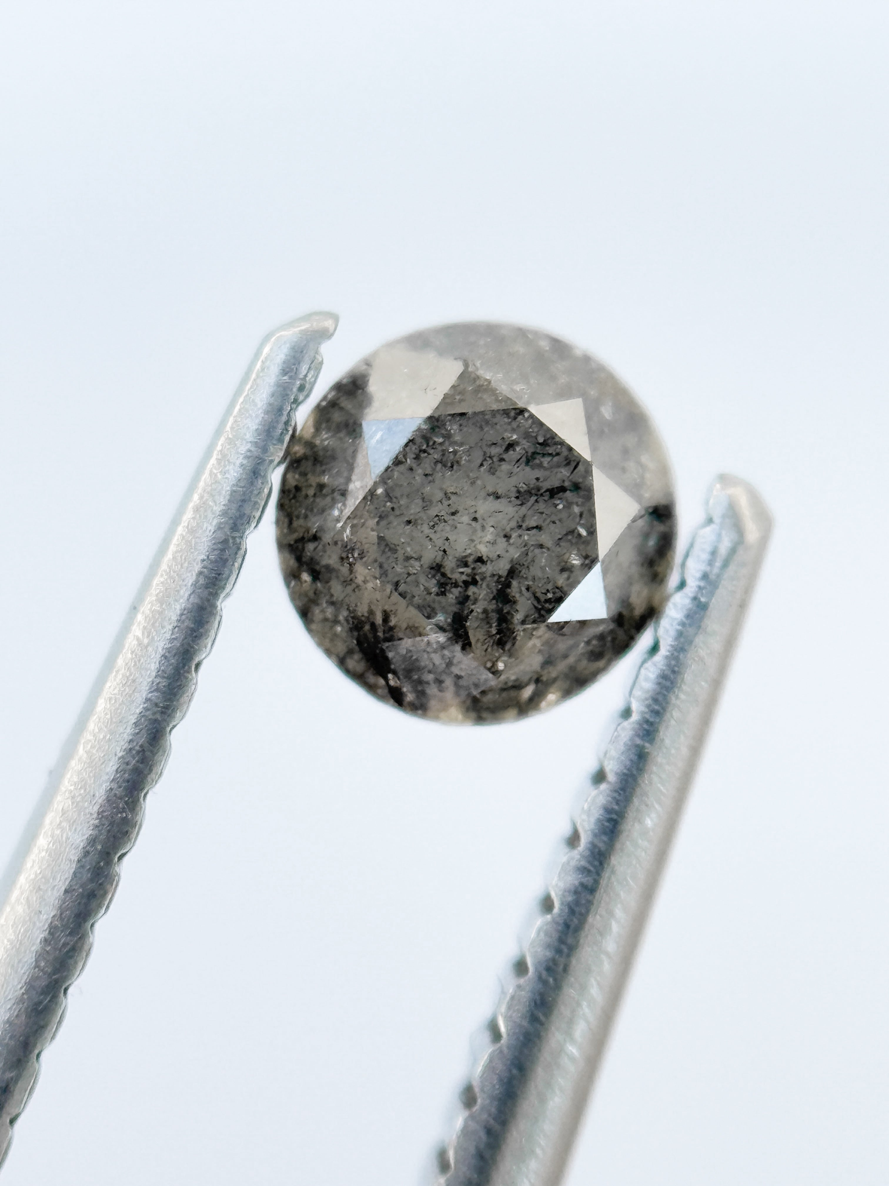 0.50 Ct Round Brilliant Cut Grey Natural Galaxy Diamond