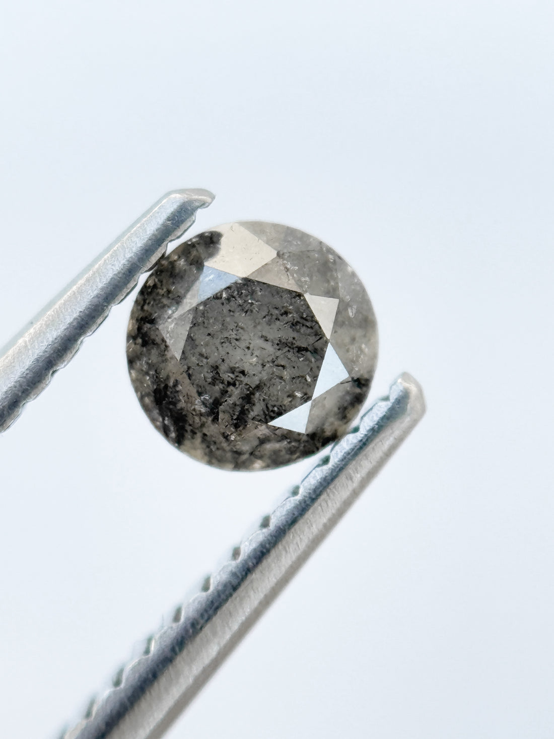 0.50 Ct Round Brilliant Cut Grey Natural Galaxy Diamond