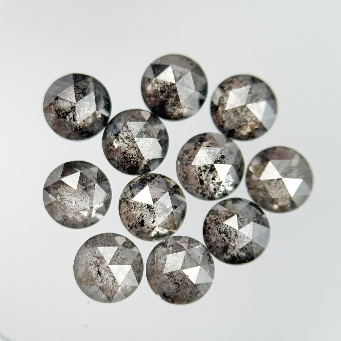 0.78 Ct Round Rose Cut Grey Natural Galaxy Diamond