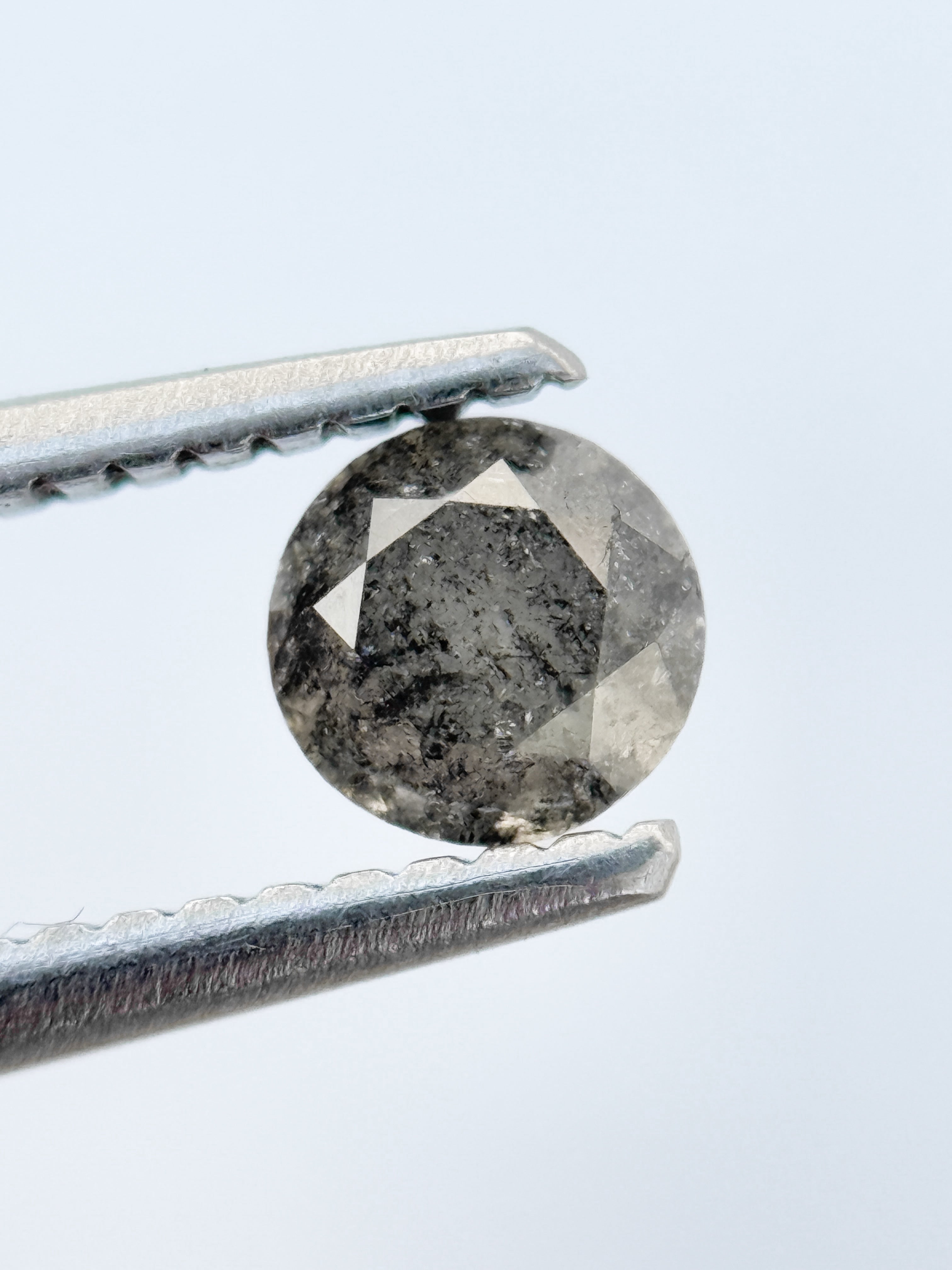 0.50 Ct Round Brilliant Cut Grey Natural Galaxy Diamond