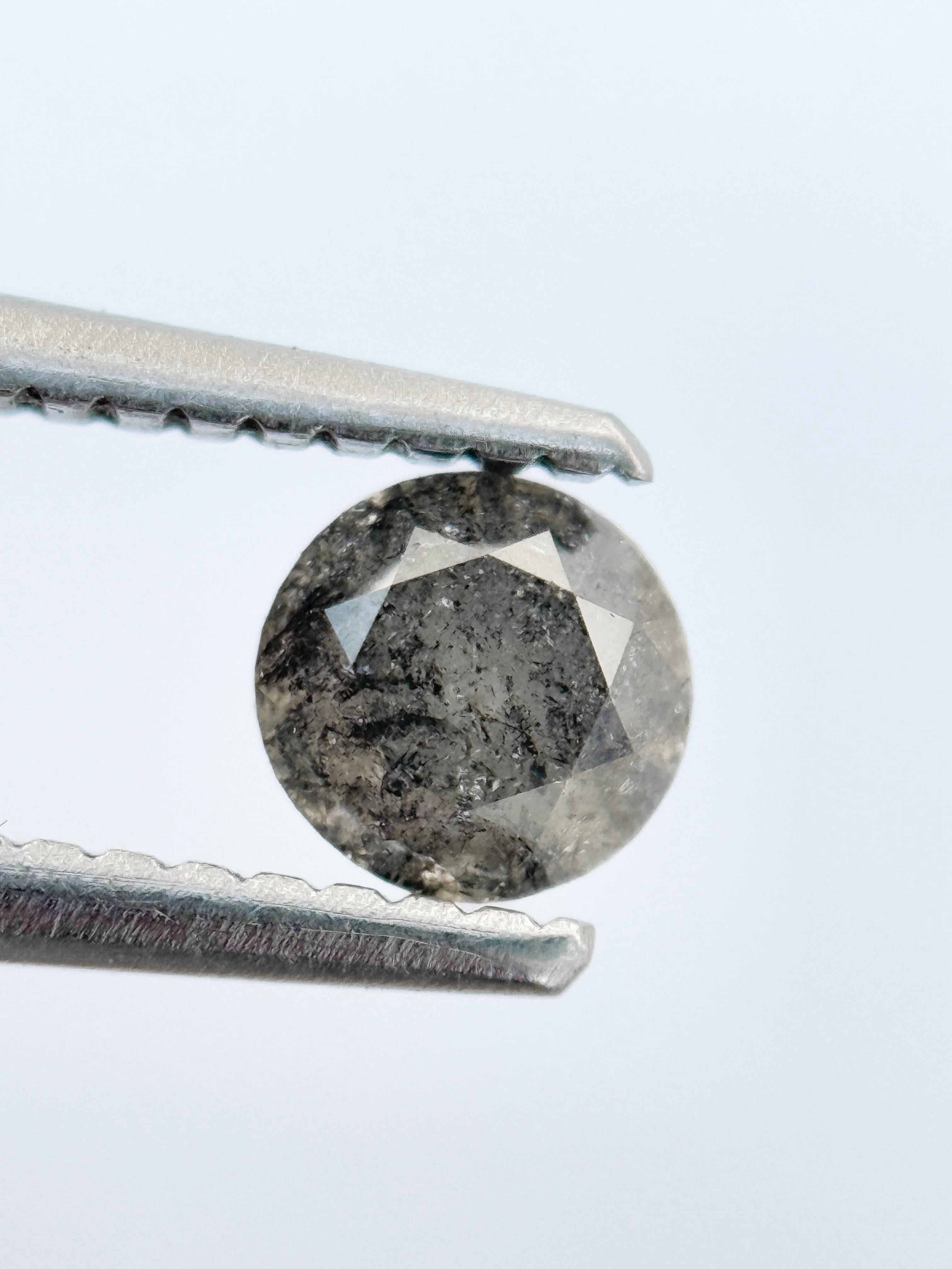 0.50 Ct Round Brilliant Cut Grey Natural Galaxy Diamond