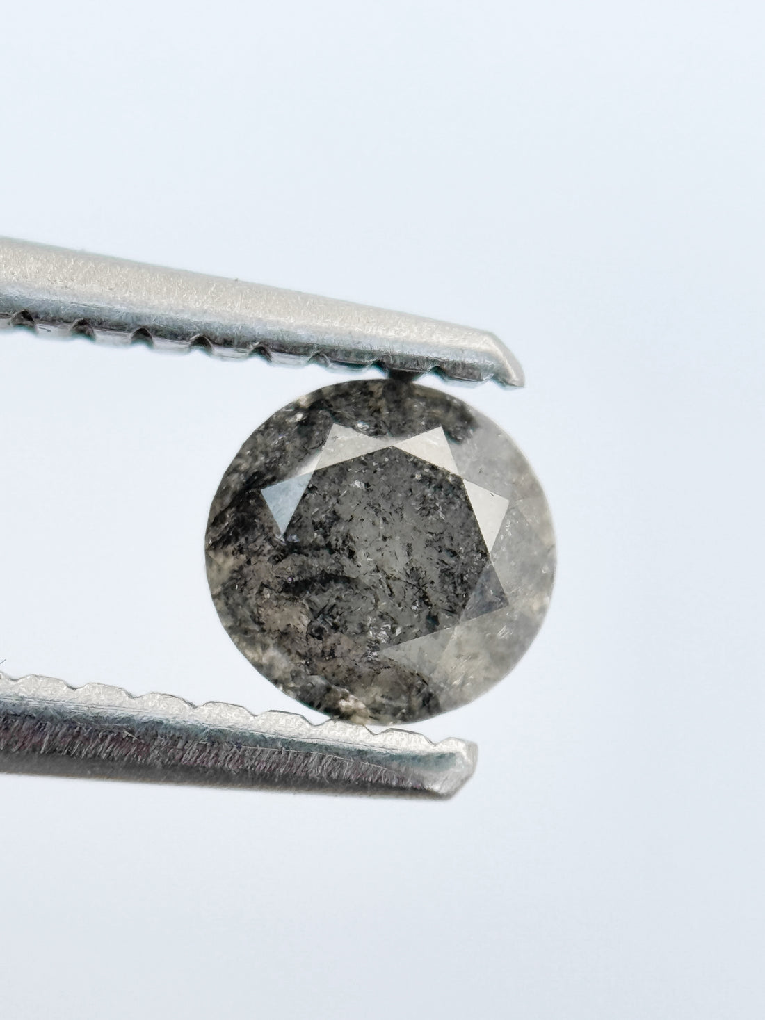0.50 Ct Round Brilliant Cut Grey Natural Galaxy Diamond