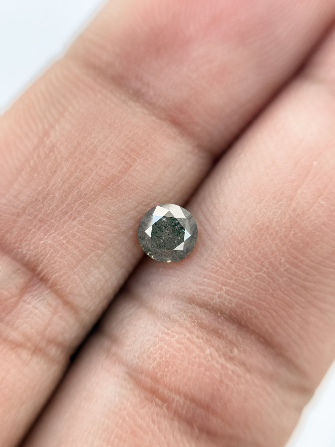 0.50 Ct Round Brilliant Cut Grey Natural Galaxy Diamond