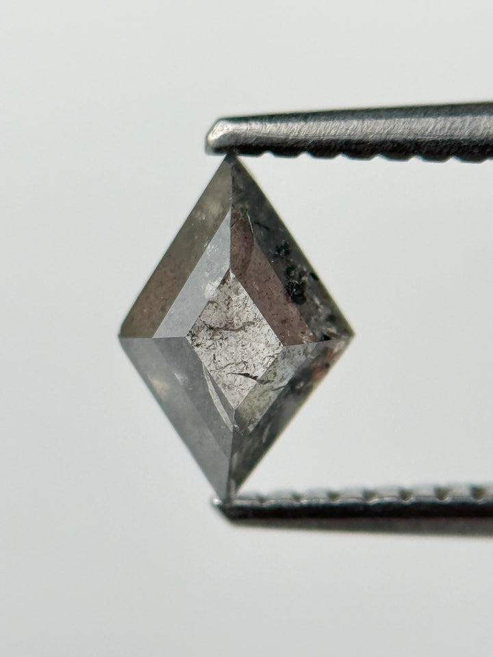 0.82 Ct Kite Rose Cut Grey Natural Salt and Pepper Diamond