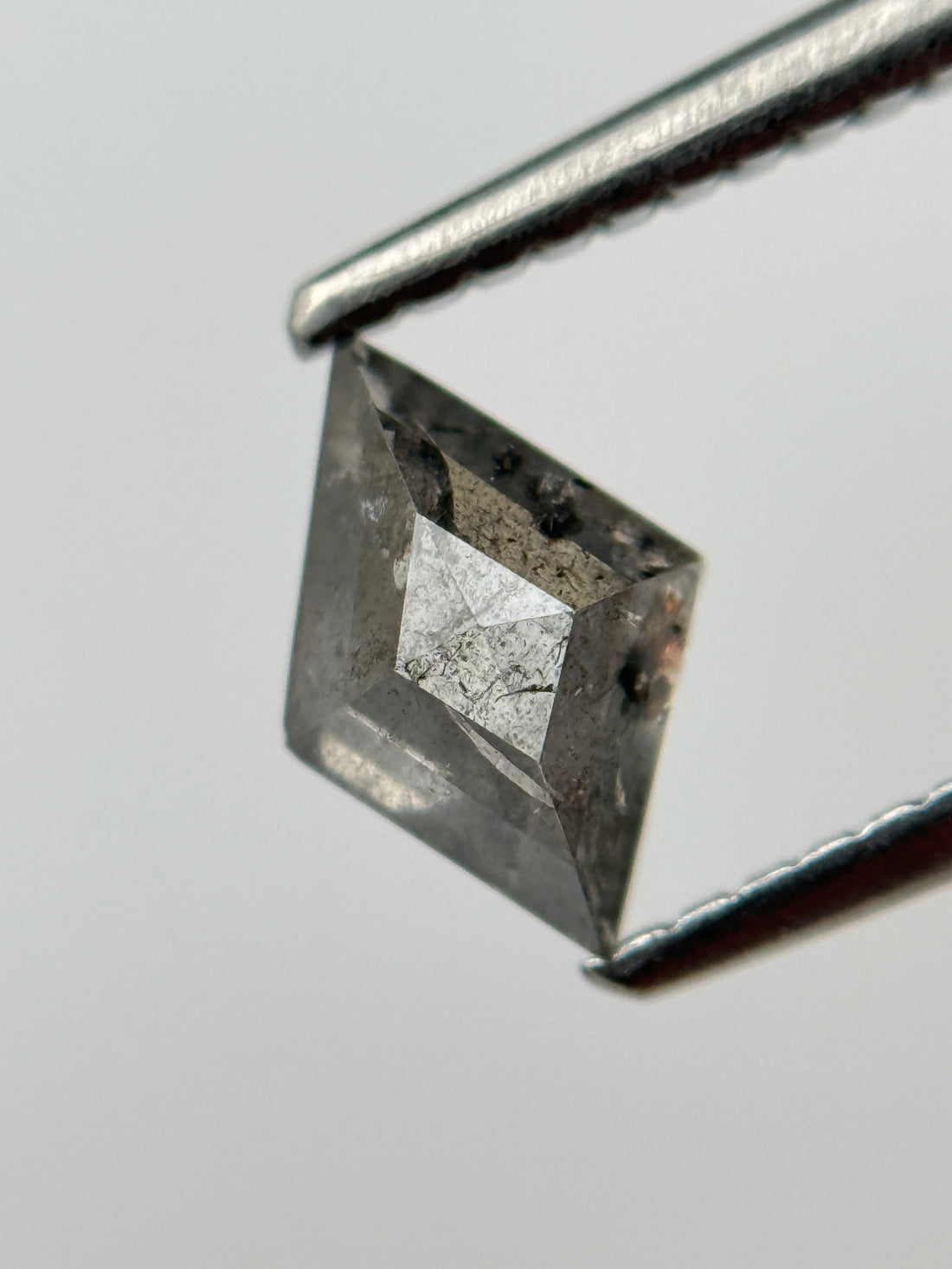 0.82 Ct Kite Rose Cut Grey Natural Salt and Pepper Diamond