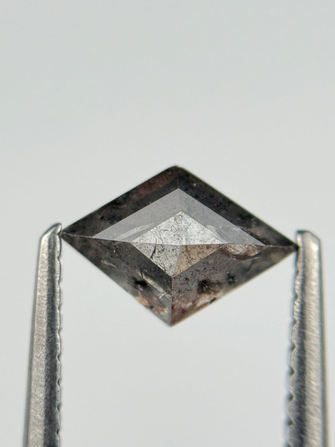 0.82 Ct Kite Rose Cut Grey Natural Salt and Pepper Diamond