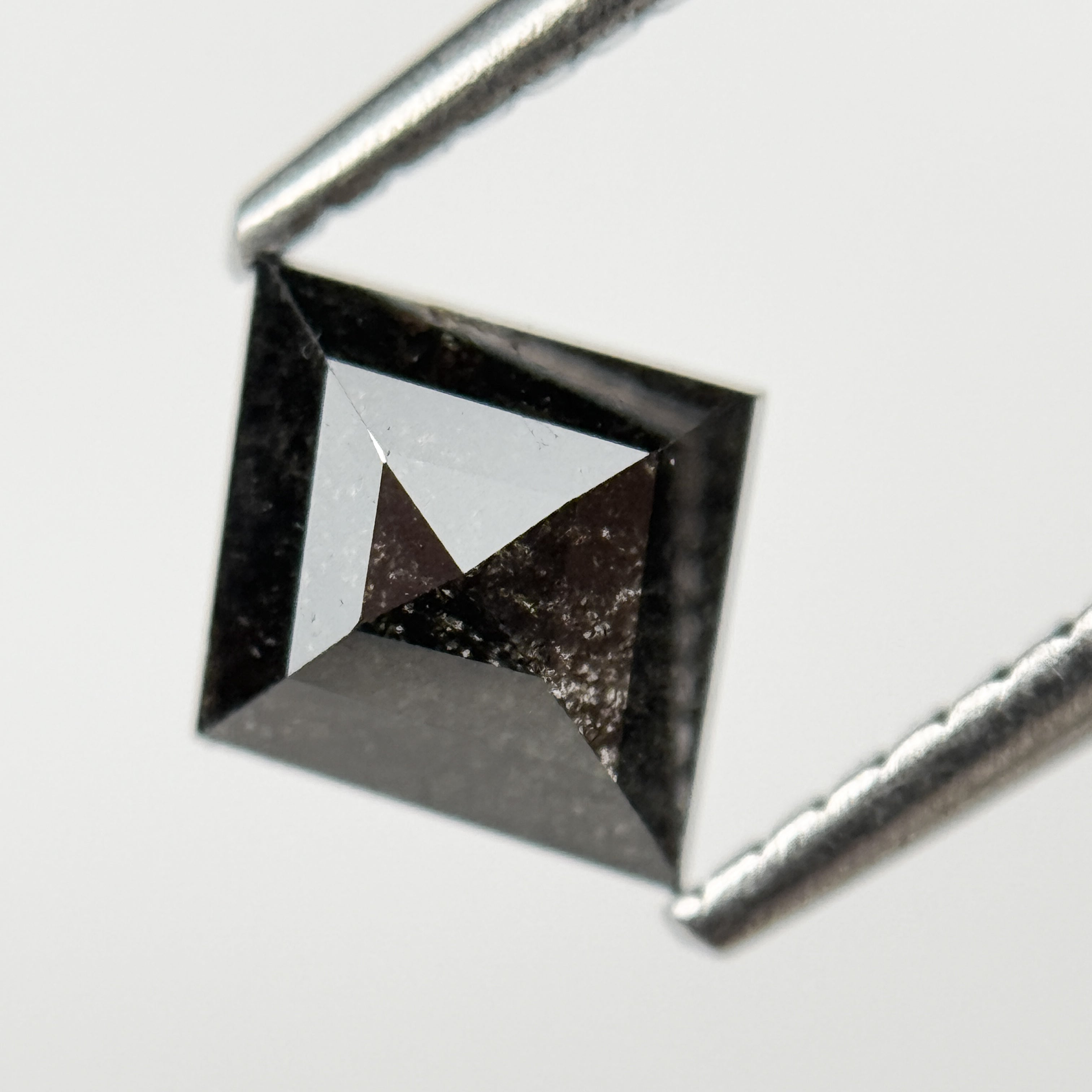 0.92 Ct Kite Rose Cut Grey Natural Salt and Pepper Diamond
