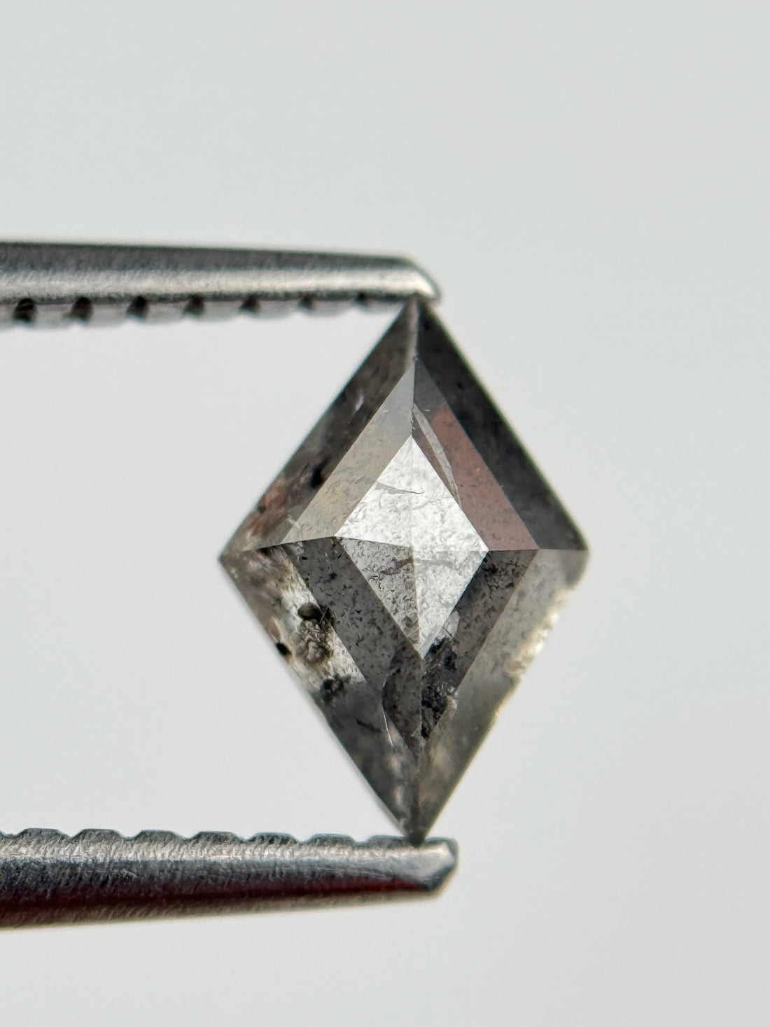 0.82 Ct Kite Rose Cut Grey Natural Salt and Pepper Diamond