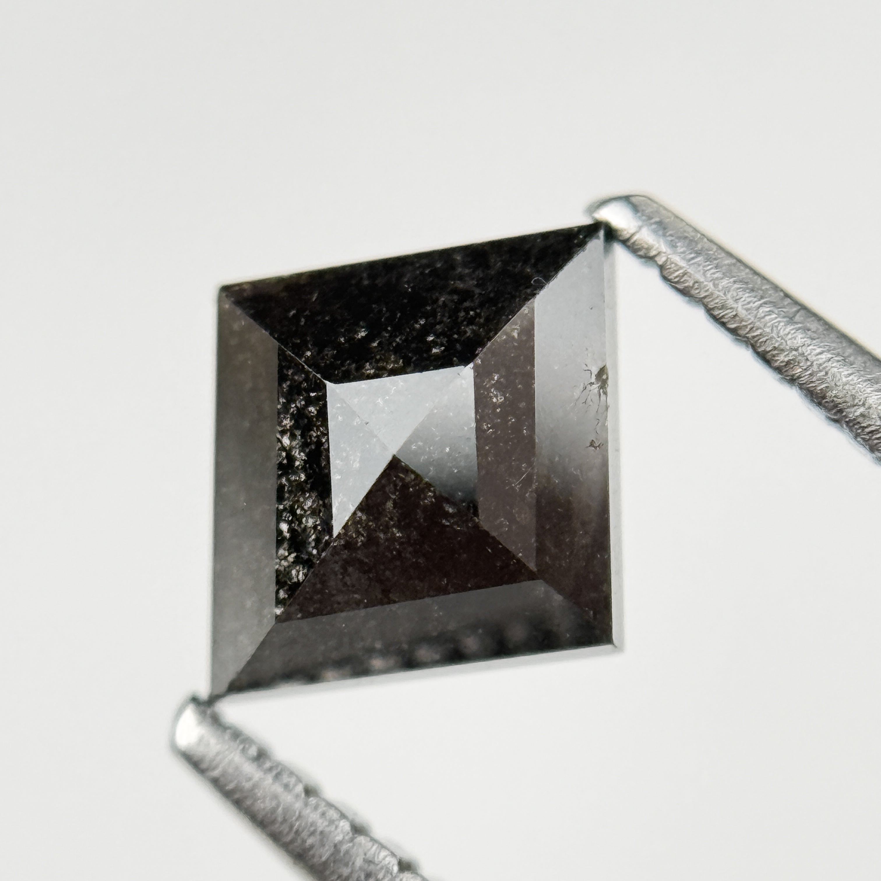 0.92 Ct Kite Rose Cut Grey Natural Salt and Pepper Diamond