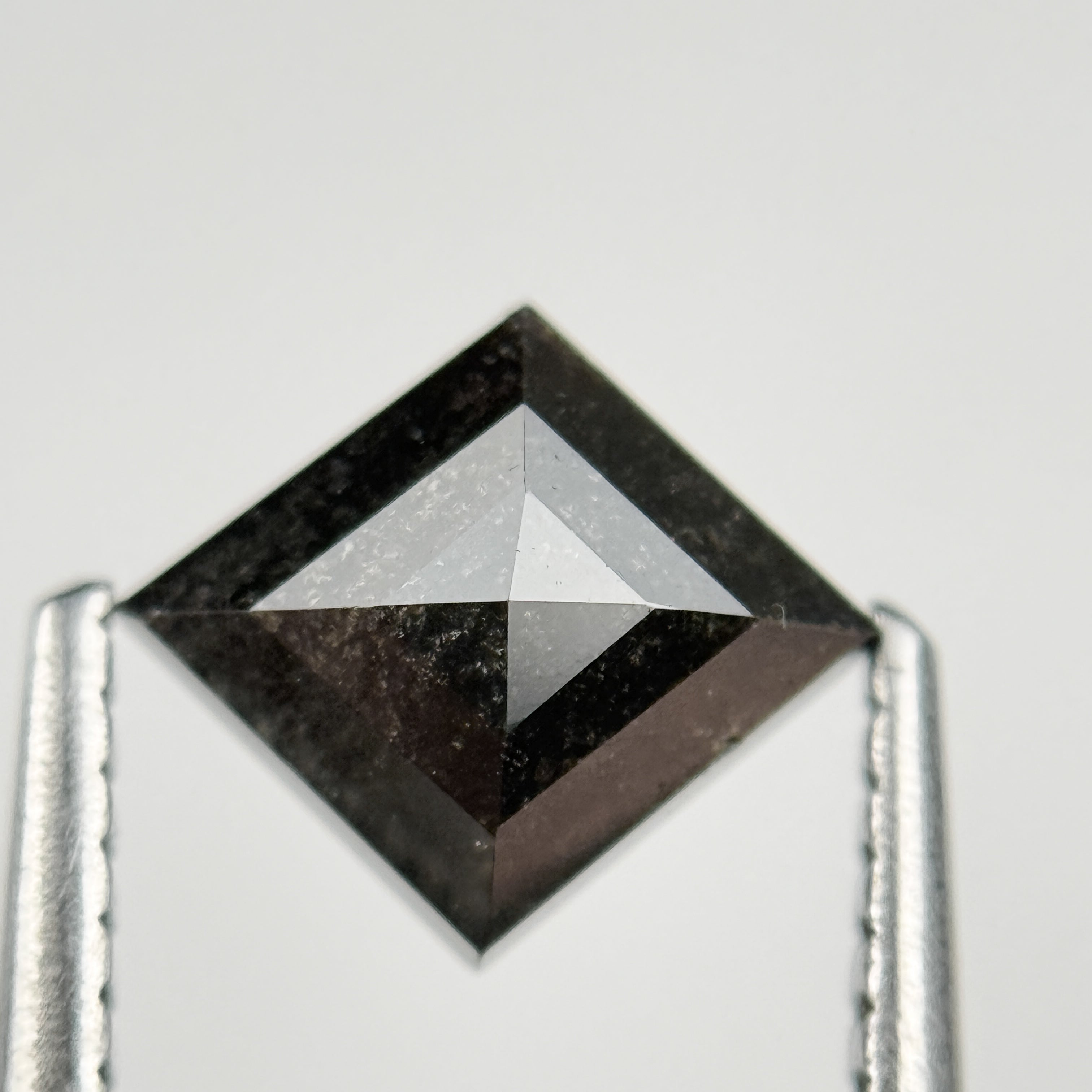 0.92 Ct Kite Rose Cut Grey Natural Salt and Pepper Diamond