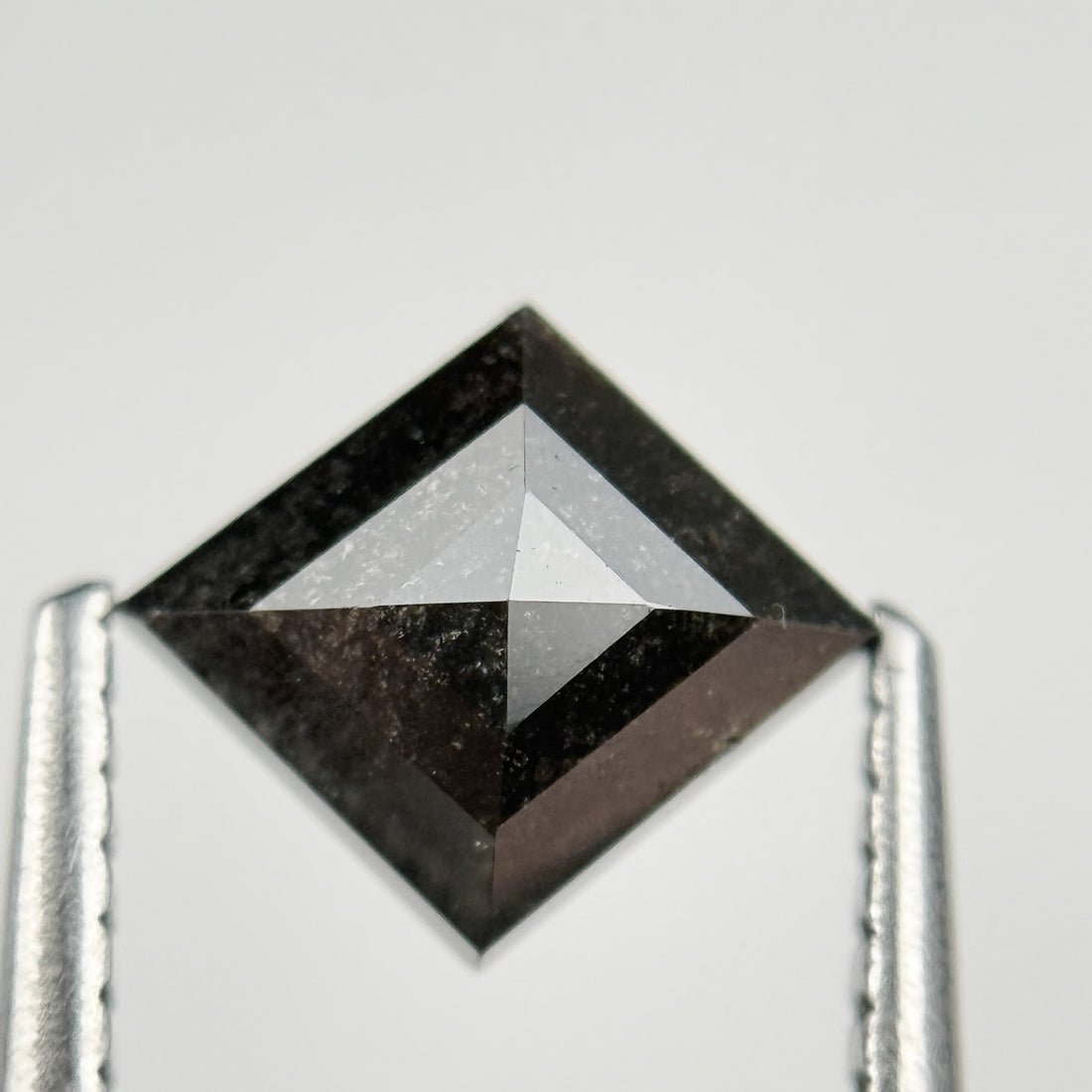 0.92 Ct Kite Rose Cut Grey Natural Salt and Pepper Diamond