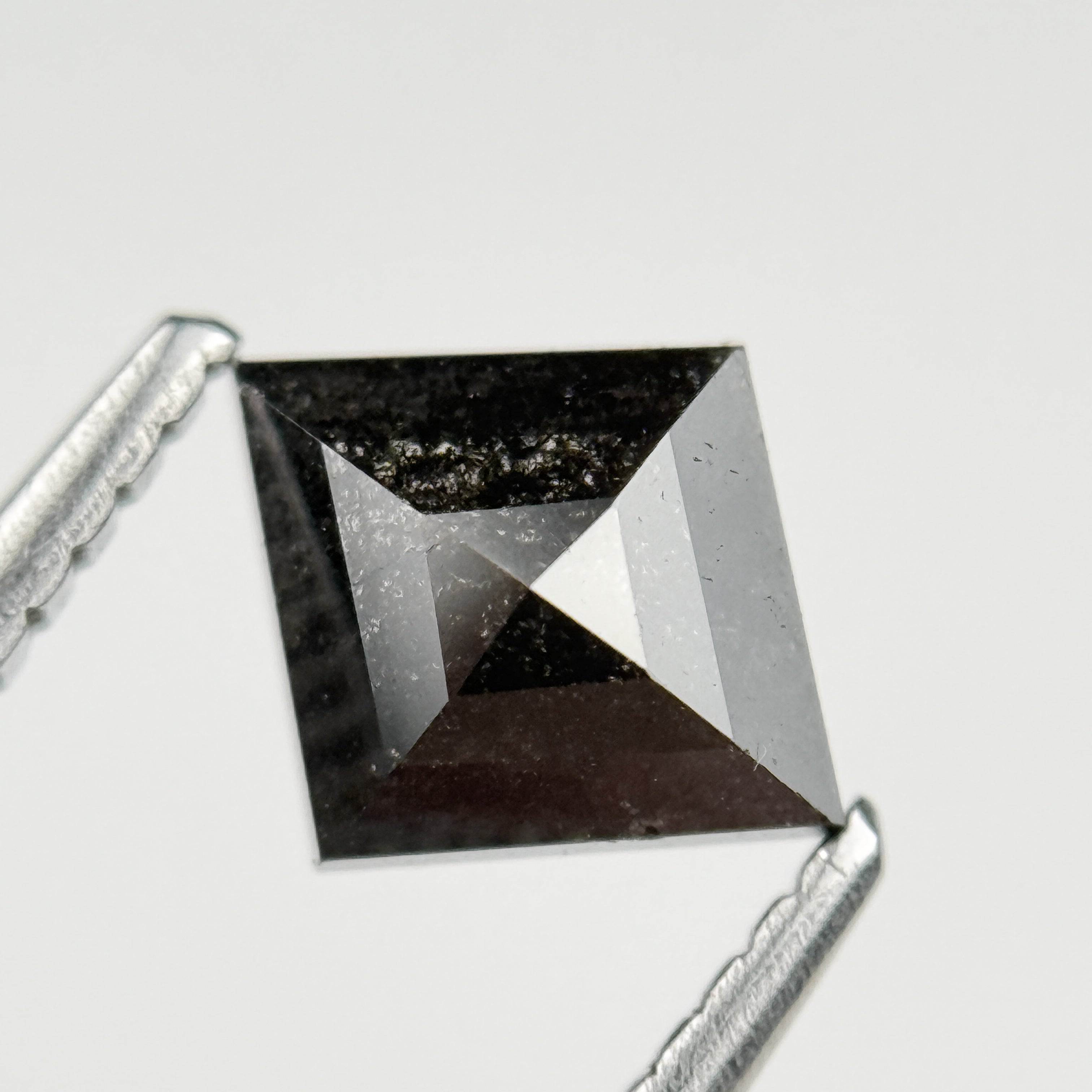 0.92 Ct Kite Rose Cut Grey Natural Salt and Pepper Diamond