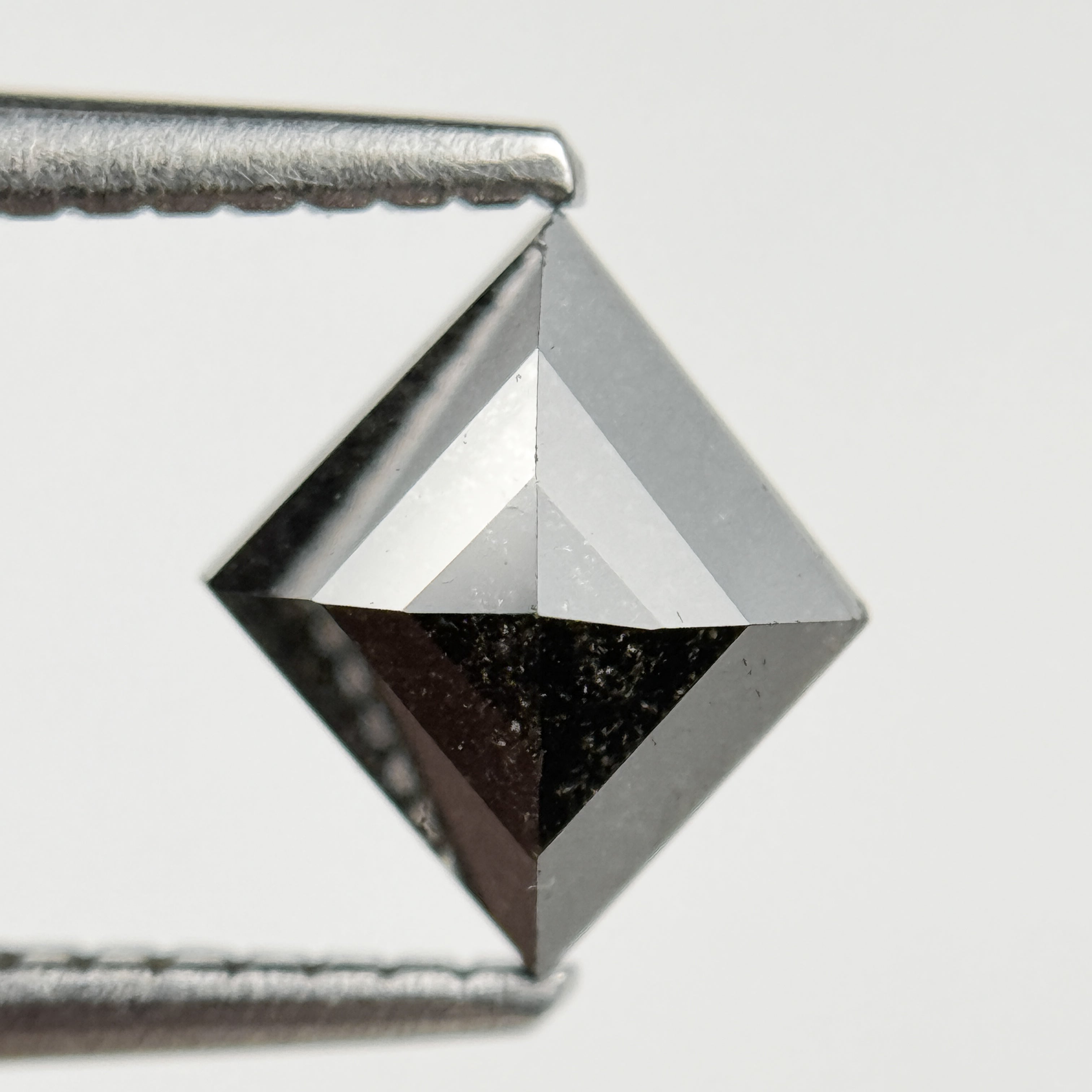 0.92 Ct Kite Rose Cut Grey Natural Salt and Pepper Diamond