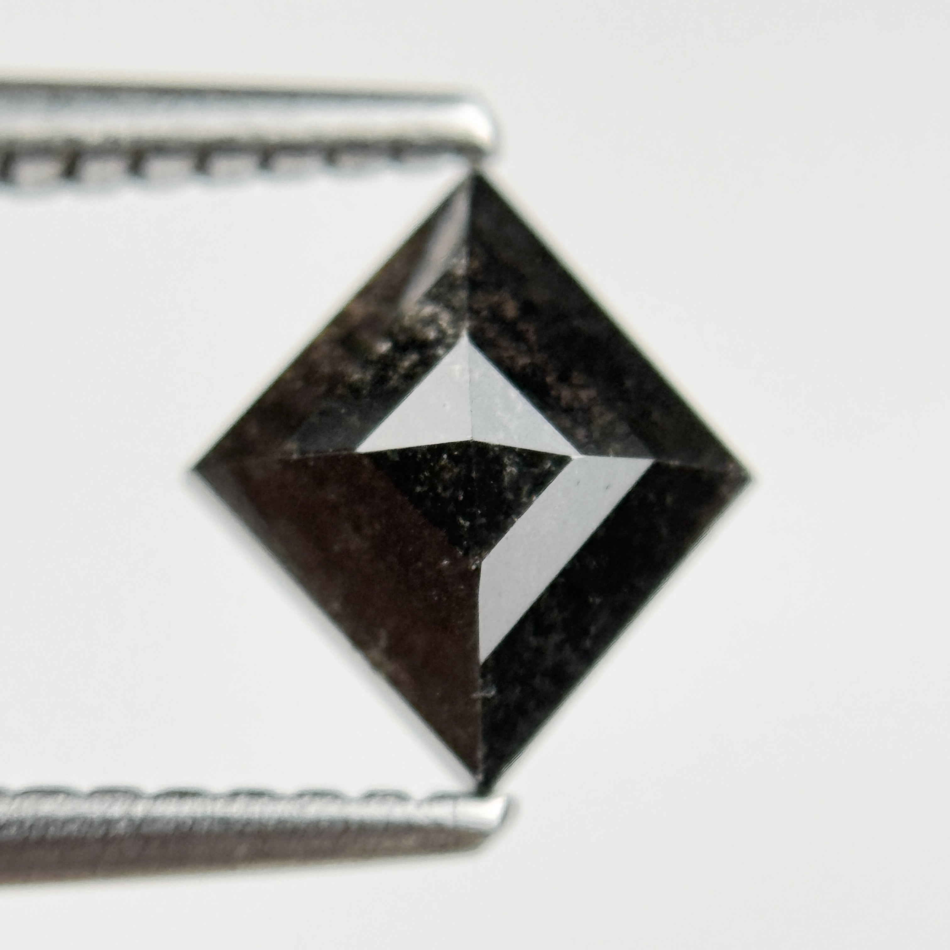 0.92 Ct Kite Rose Cut Grey Natural Salt and Pepper Diamond