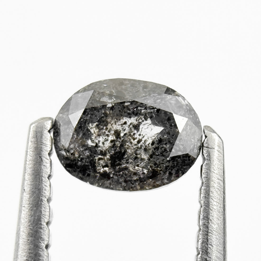 0.44 Ct Oval Rose Cut Grey Natural Salt and Pepper Diamond