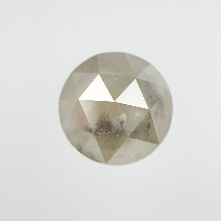 1.16 Ct Round Rose Cut Grey Natural Salt and Pepper Diamond