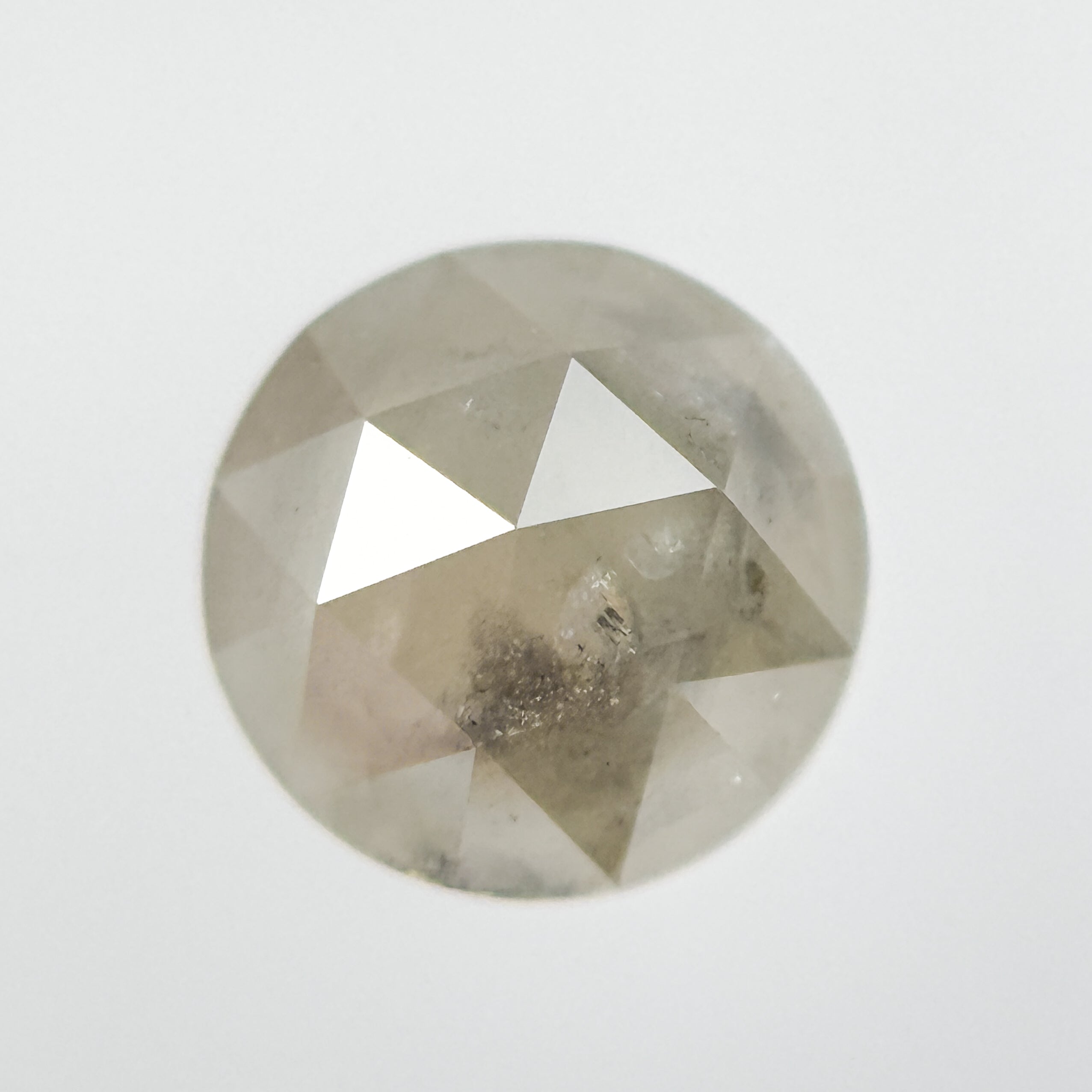 1.16 Ct Round Rose Cut Grey Natural Salt and Pepper Diamond