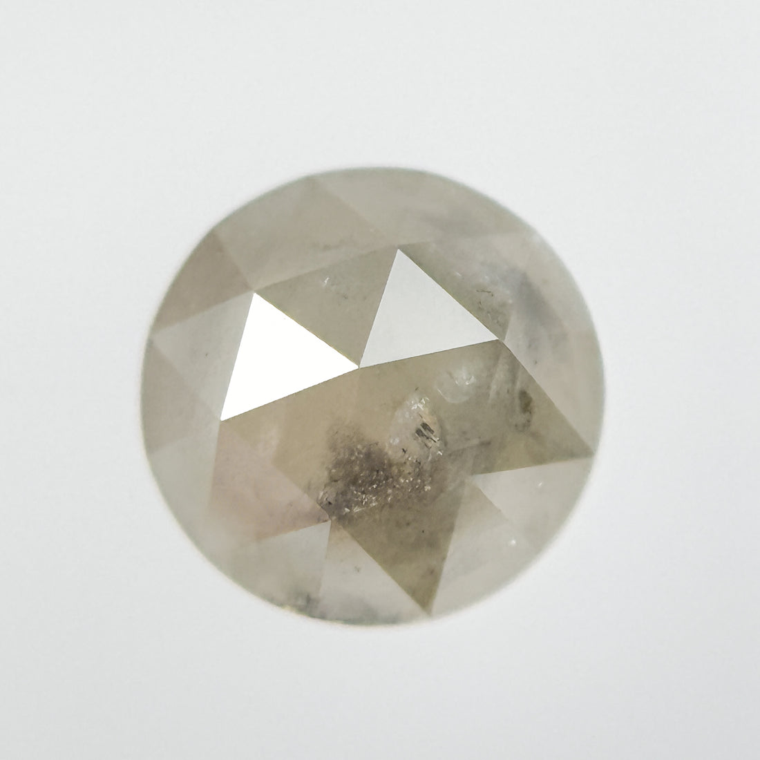 1.16 Ct Round Rose Cut Grey Natural Salt and Pepper Diamond