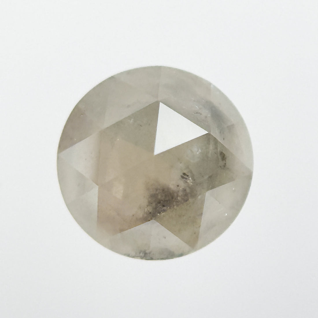 1.16 Ct Round Rose Cut Grey Natural Salt and Pepper Diamond