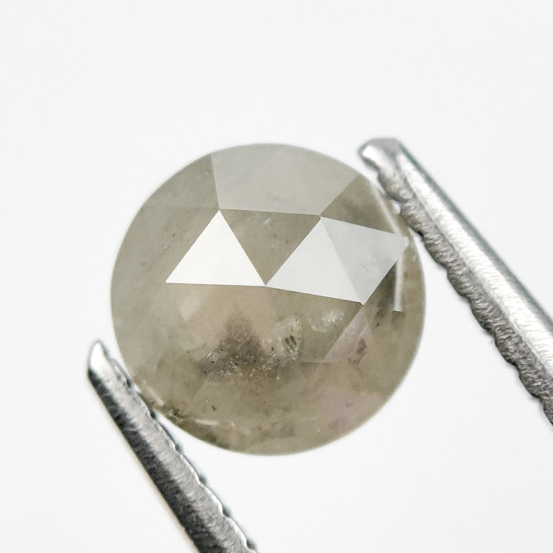 1.16 Ct Round Rose Cut Grey Natural Salt and Pepper Diamond