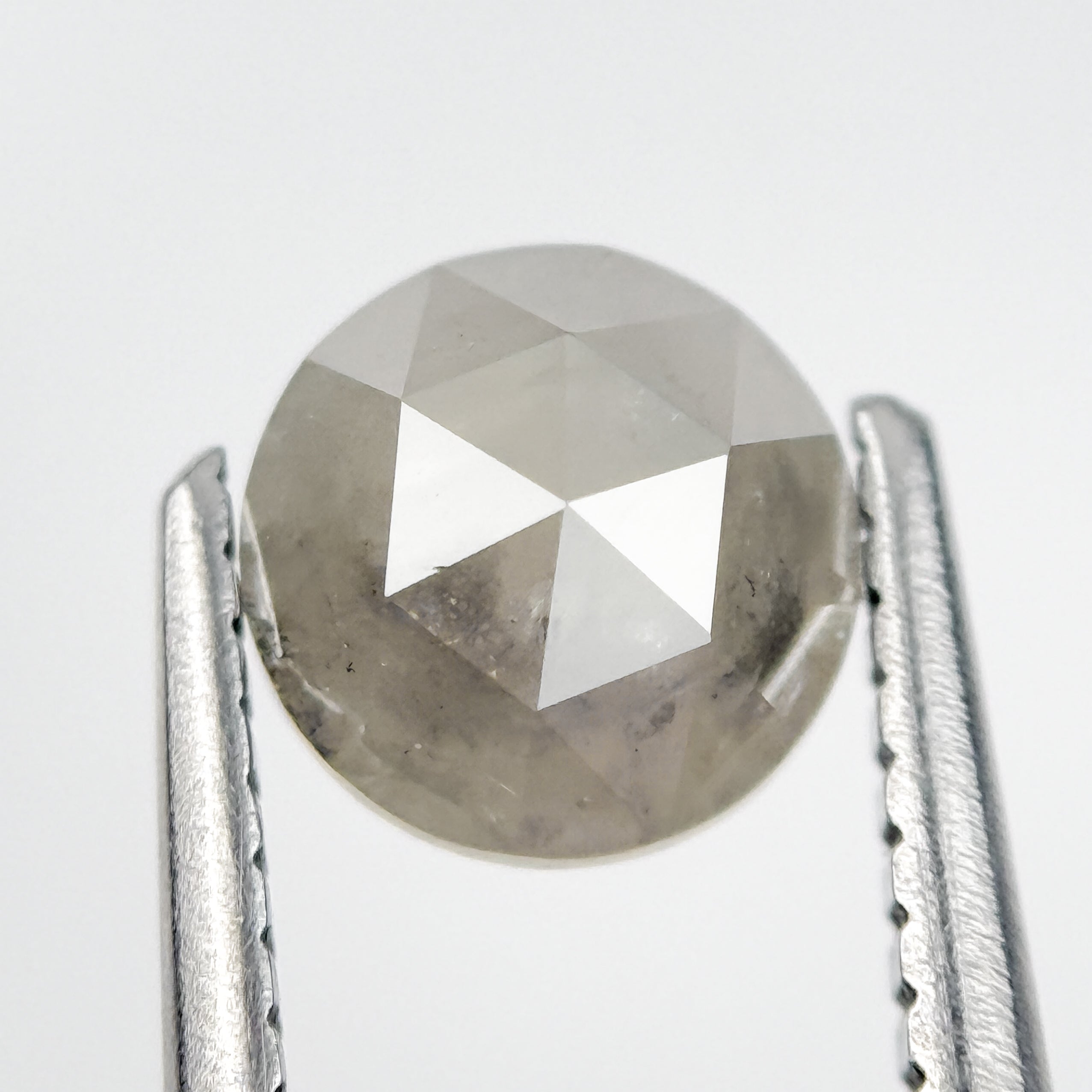 1.16 Ct Round Rose Cut Grey Natural Salt and Pepper Diamond