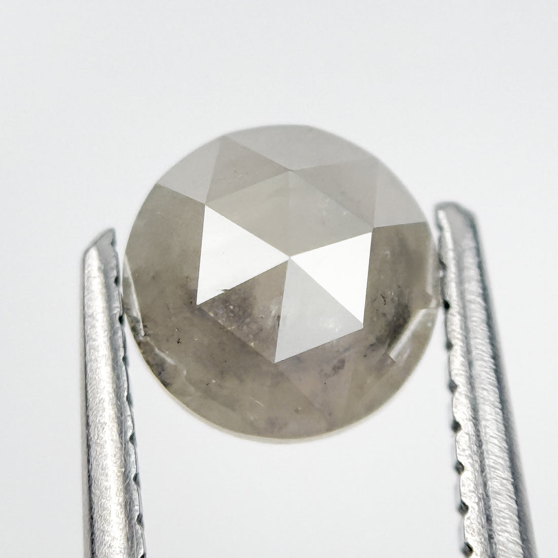 1.16 Ct Round Rose Cut Grey Natural Salt and Pepper Diamond