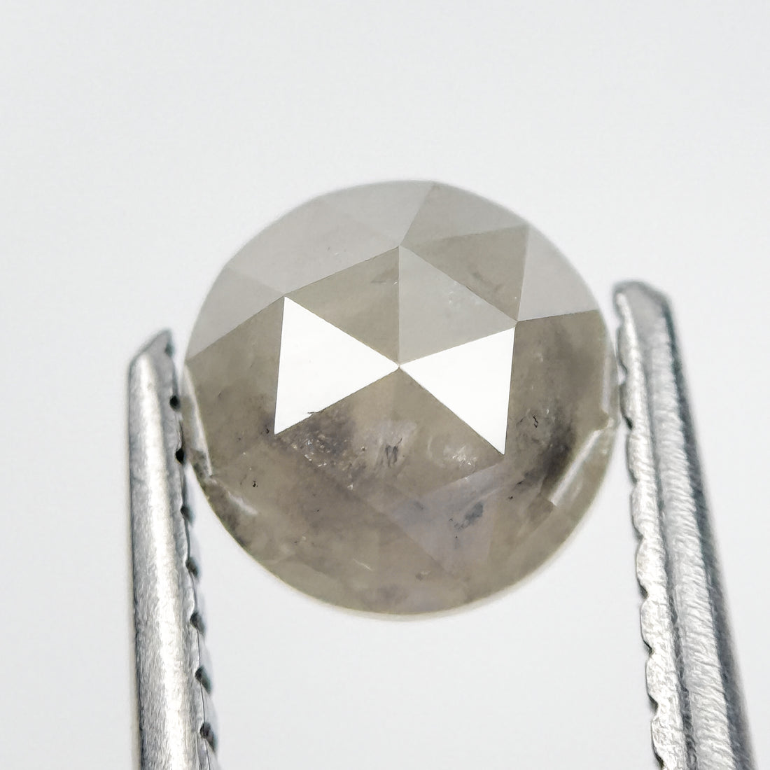 1.16 Ct Round Rose Cut Grey Natural Salt and Pepper Diamond