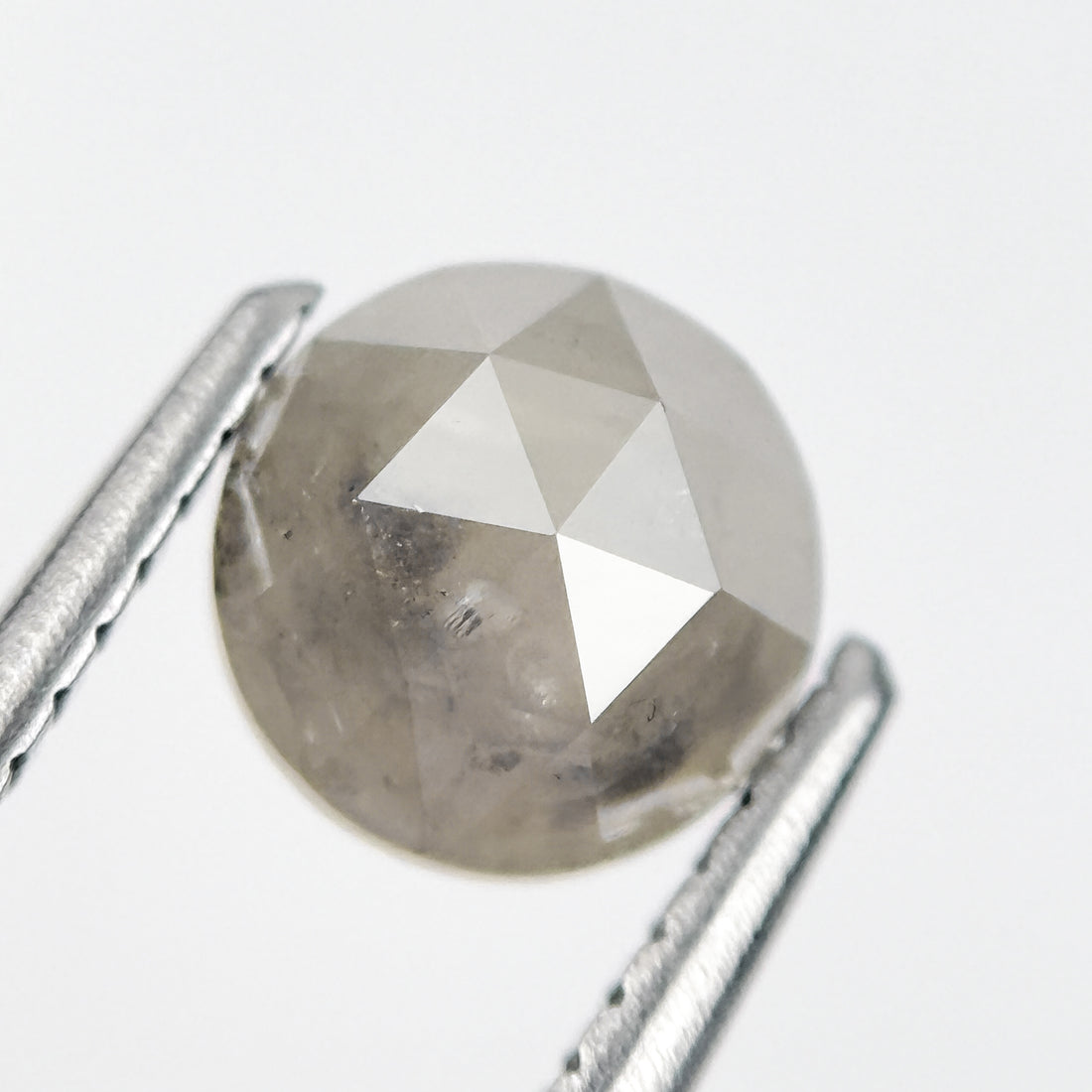 1.16 Ct Round Rose Cut Grey Natural Salt and Pepper Diamond