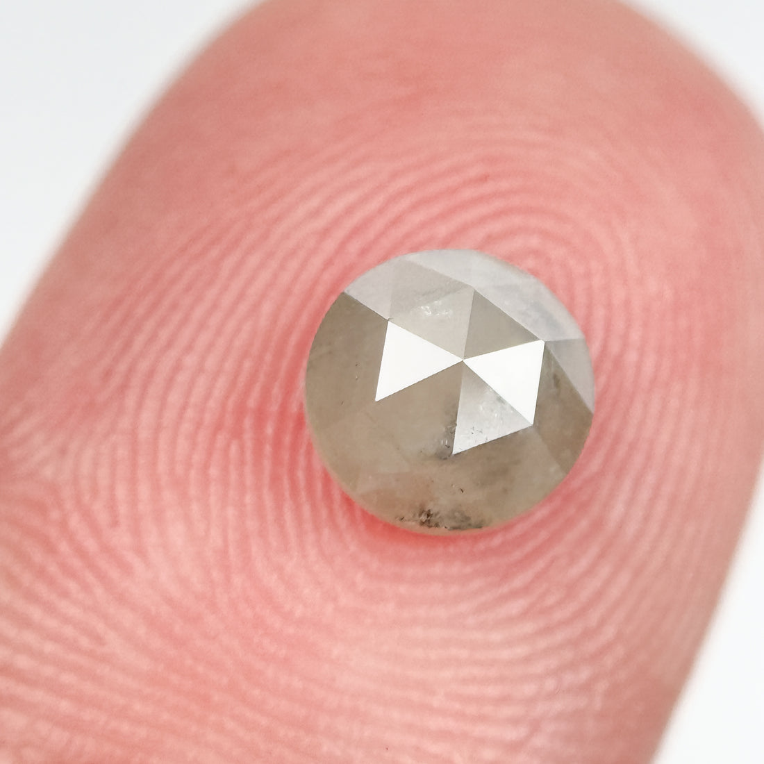 1.16 Ct Round Rose Cut Grey Natural Salt and Pepper Diamond