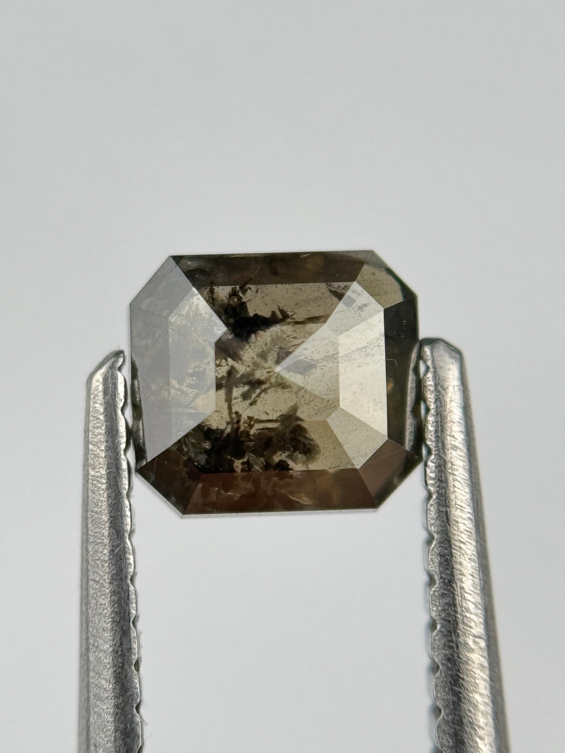 0.88 Ct Emerald Rose Cut Brown Natural Salt and Pepper Diamond