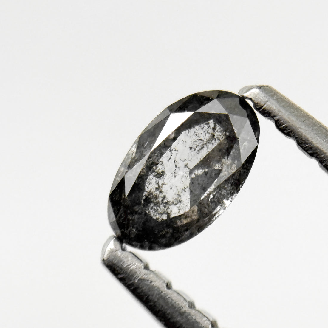 0.24 Ct Oval Rose Cut Grey Natural Salt and Pepper Diamond