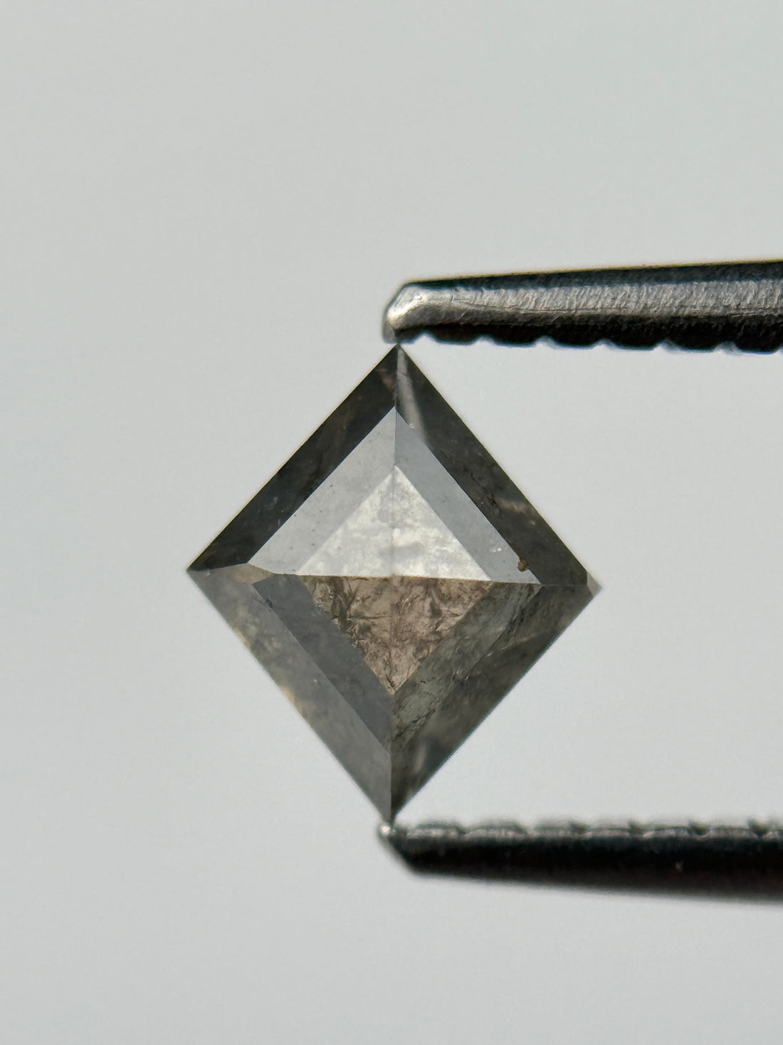 0.78 Ct Kite Rose Cut Grey Natural Salt and Pepper Diamond