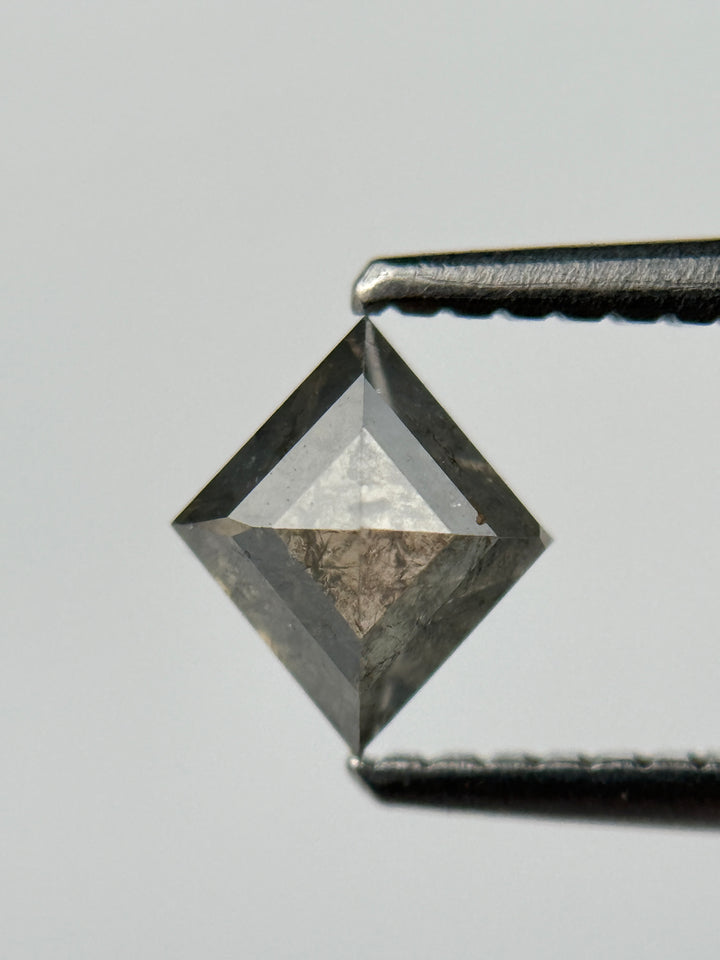 0.78 Ct Kite Rose Cut Grey Natural Salt and Pepper Diamond